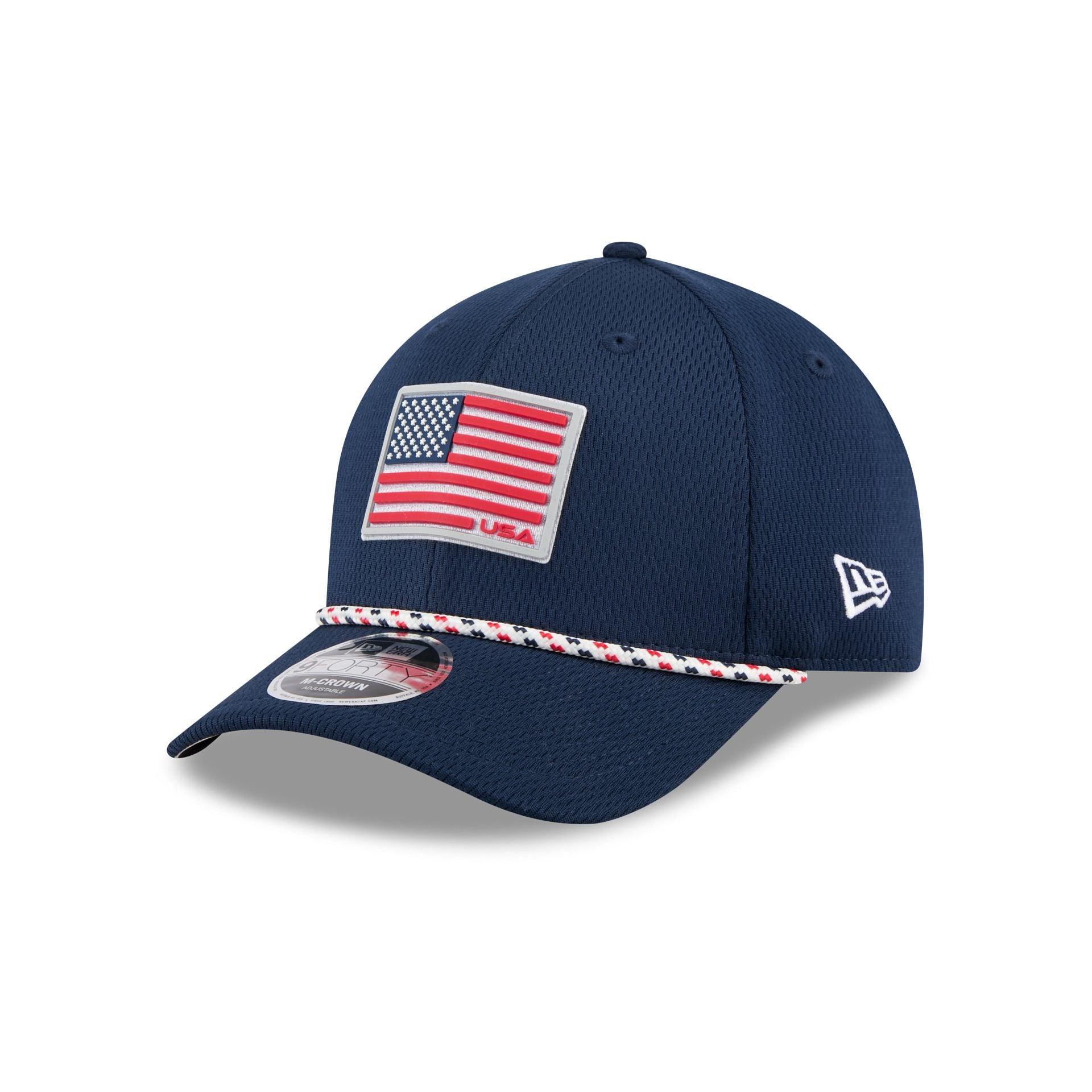 2025 Ryder Cup Team USA Flag 9FORTY M-Crown Snapback Hat Male Product Image