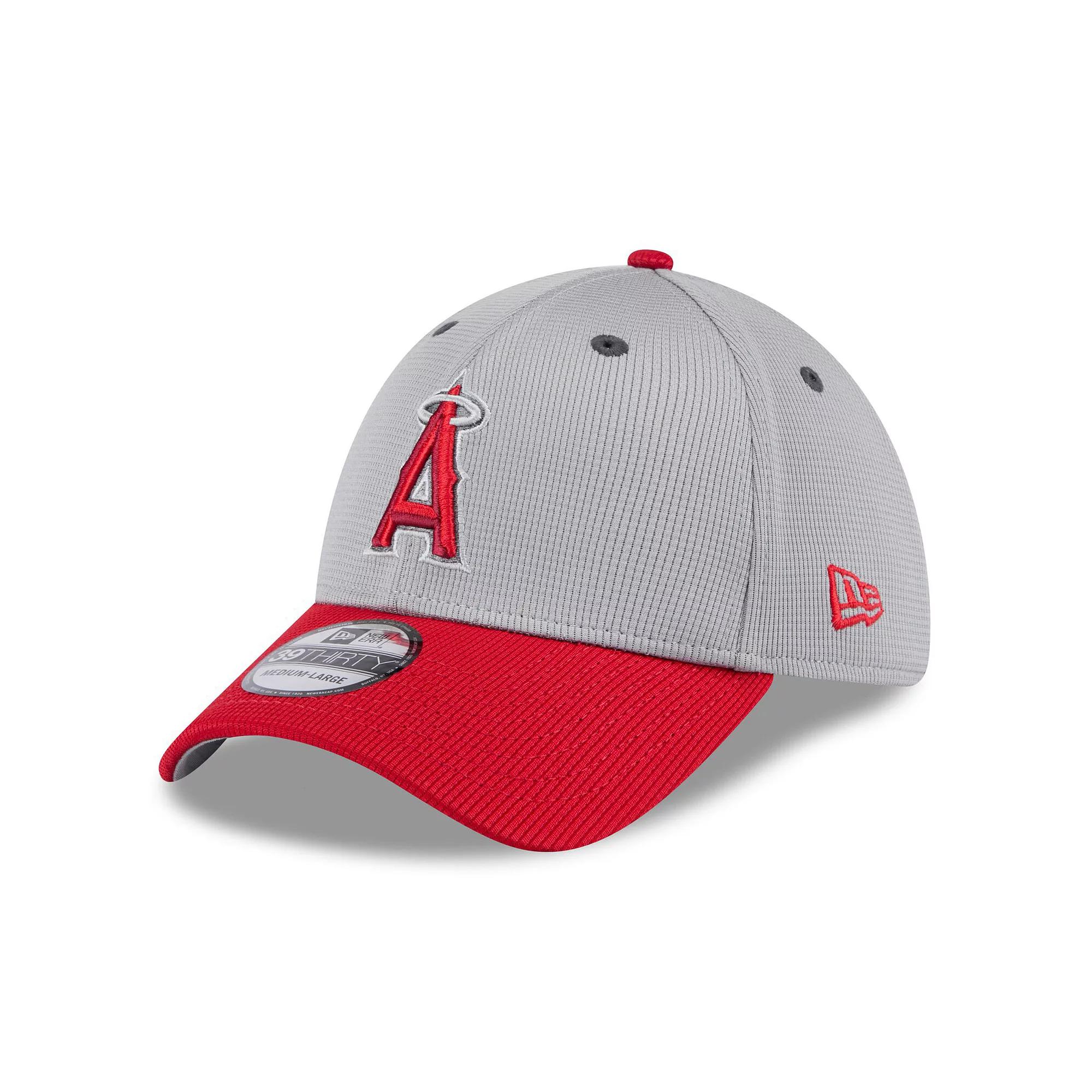 Men's New Era  Gray/Red Los Angeles Angels 2025 Batting Practice 39THIRTY Flex Hat, Size: Medium/Large, Grey Product Image