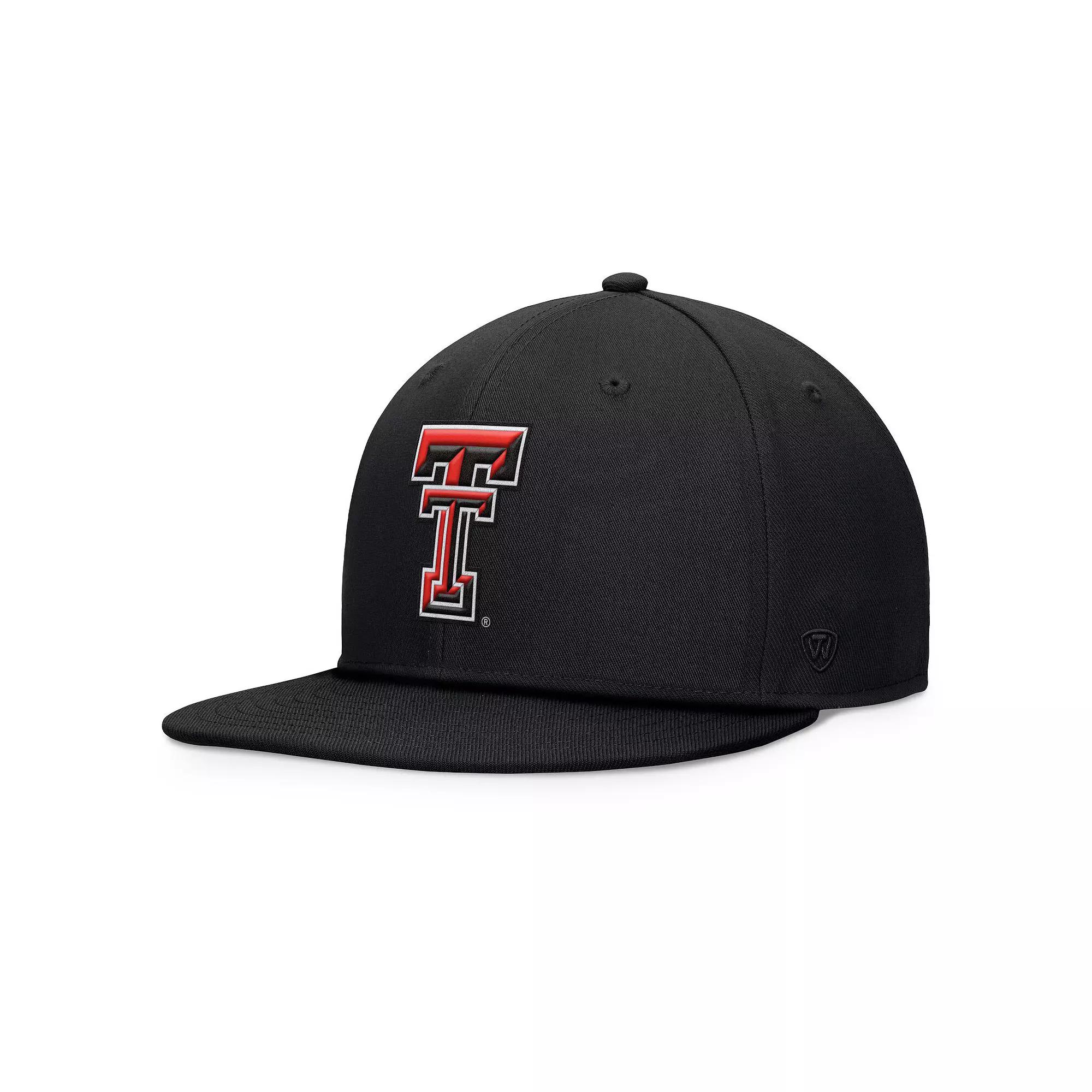 Men's Top of the World Black Texas Tech Red Raiders Fundamental Snapback Hat Product Image