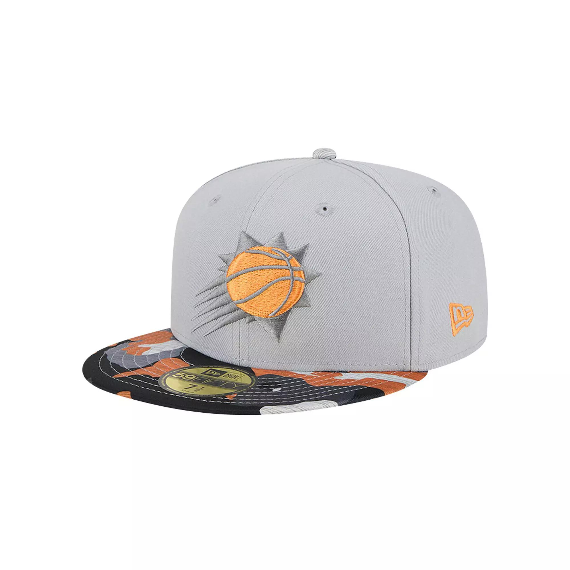 Men's New Era Gray Phoenix Suns Active Color Camo Visor 59FIFTY Fitted Hat,  Product Image