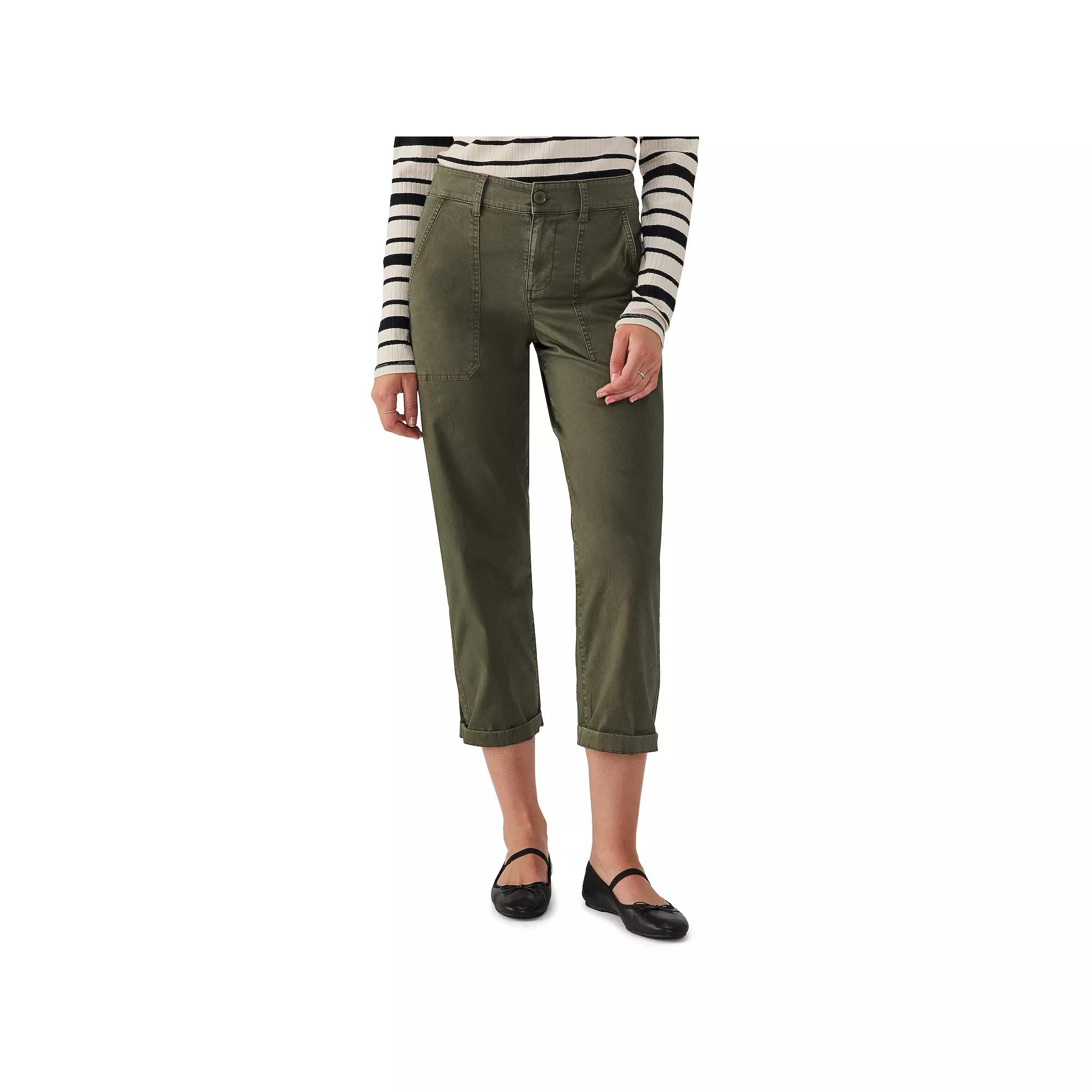 Women's Modern Supply by Sanctuary Chino Soft Barrell Pants, Size: 26, Green Product Image