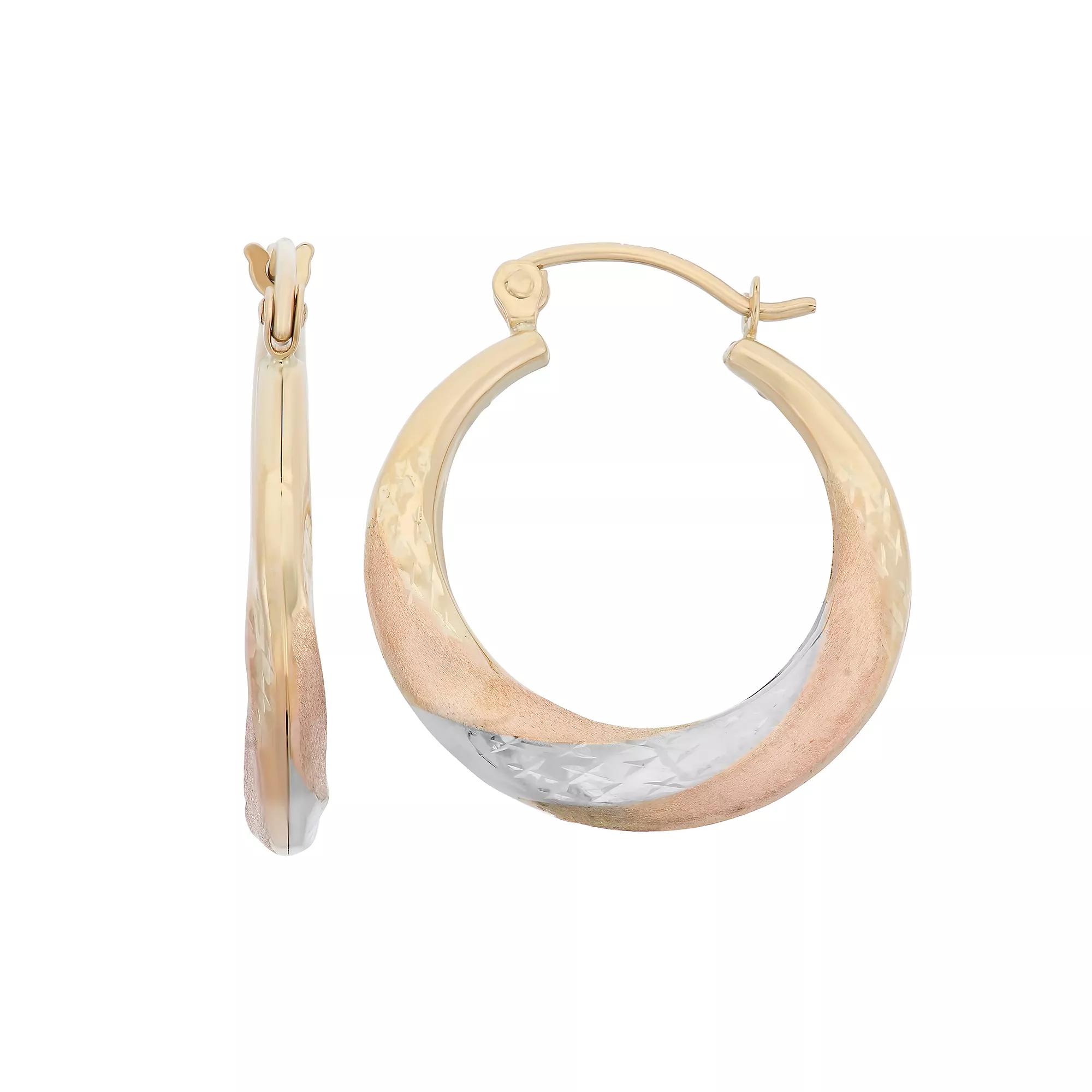 Jordan Blue 10k Gold Hoop Earrings, Women's, 10k  Tn Product Image