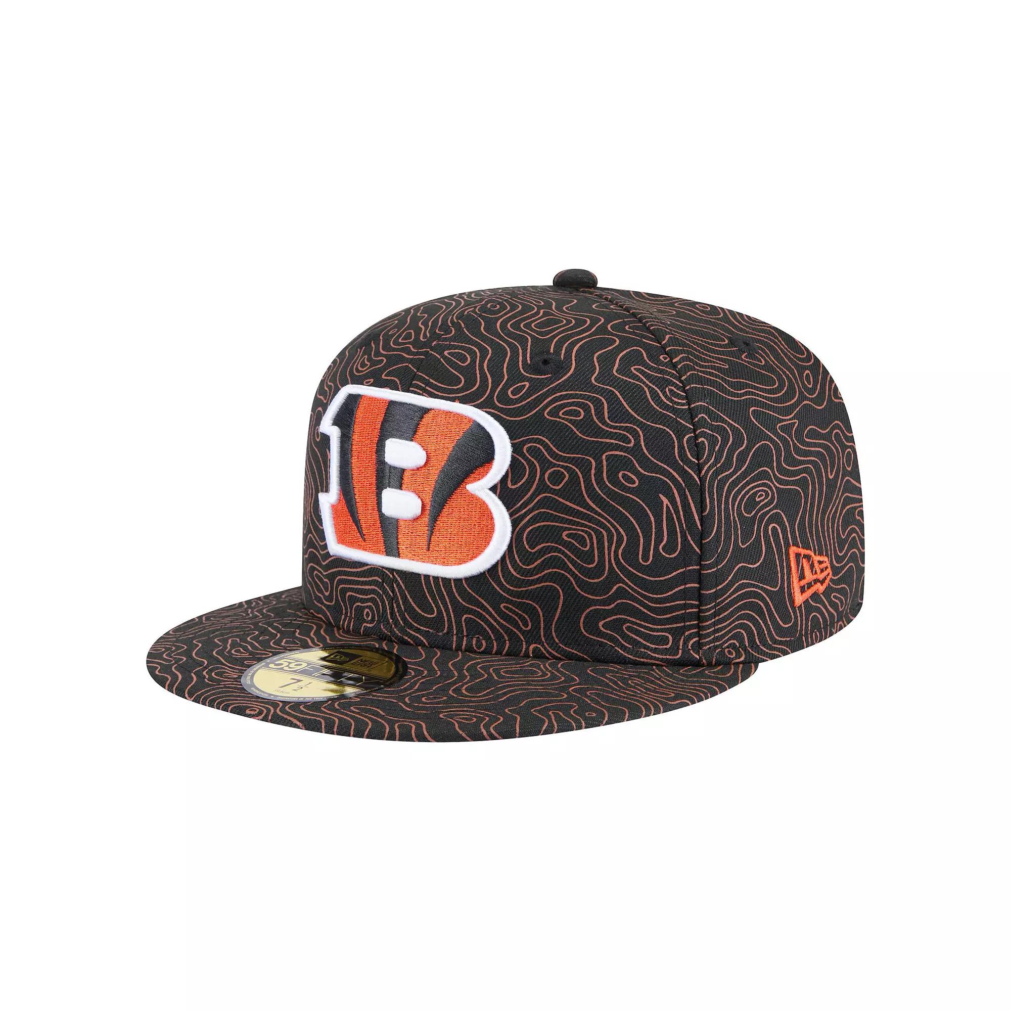 Men's New Era Black Cincinnati Bengals Geo 59FIFTY Fitted Hat, Size: 7 1/4 Product Image