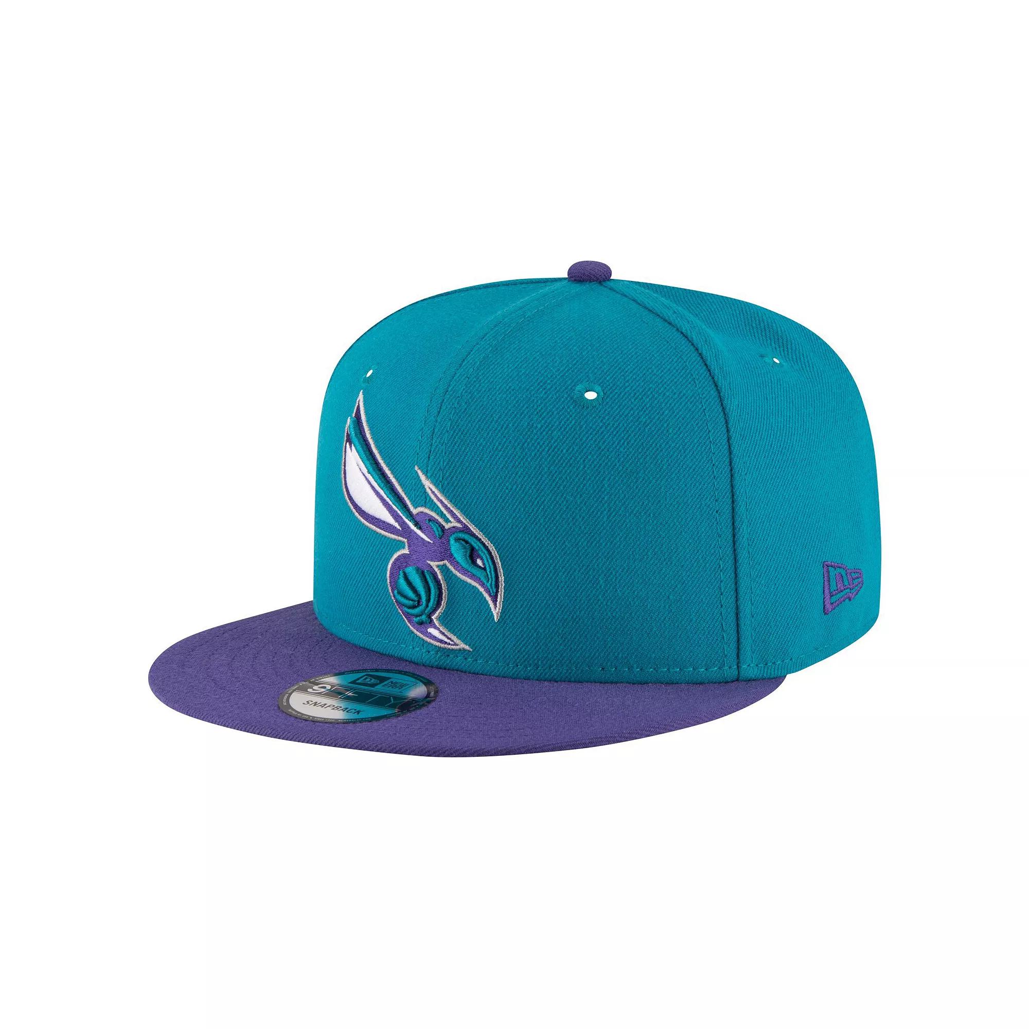 Men's New Era Teal/Purple Charlotte Hornets Official Team Color 2Tone 9FIFTY Snapback Hat, Chr Blue Product Image