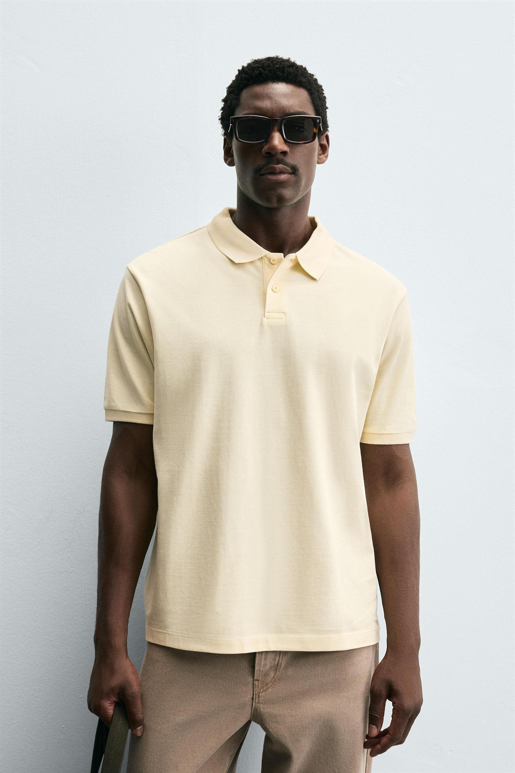 WASHED PIQUÉ TEXTURED POLO SHIRT Product Image
