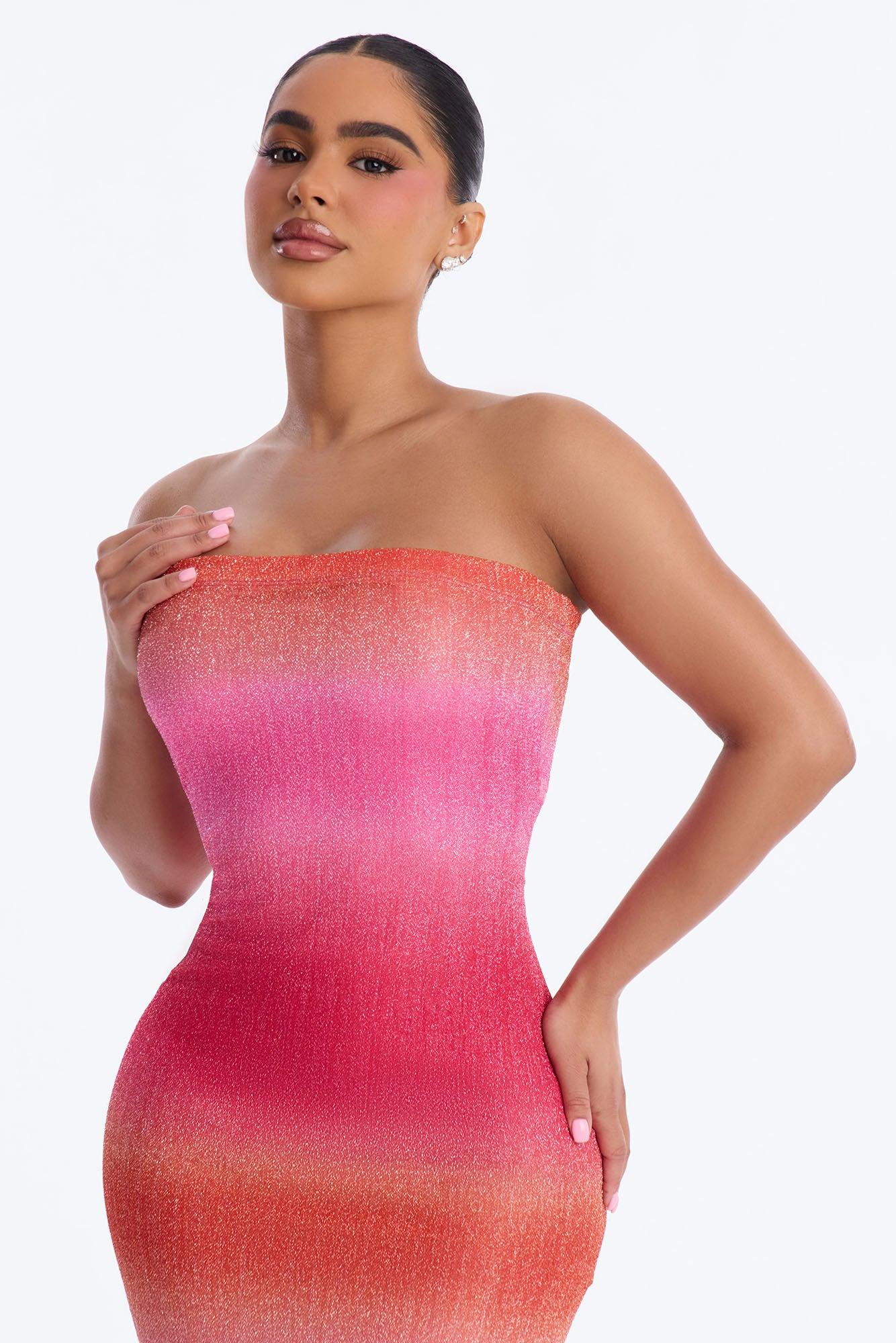 Spring Caress Ombre Maxi Dress - Pink/combo Female Product Image
