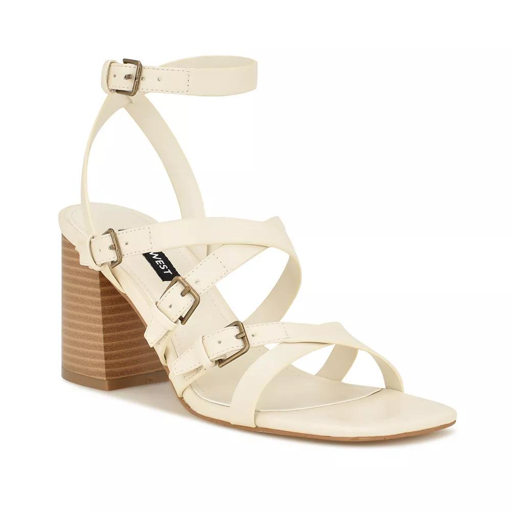 Nine West Karrly Womens Strappy Dress Sandals Ivory Product Image