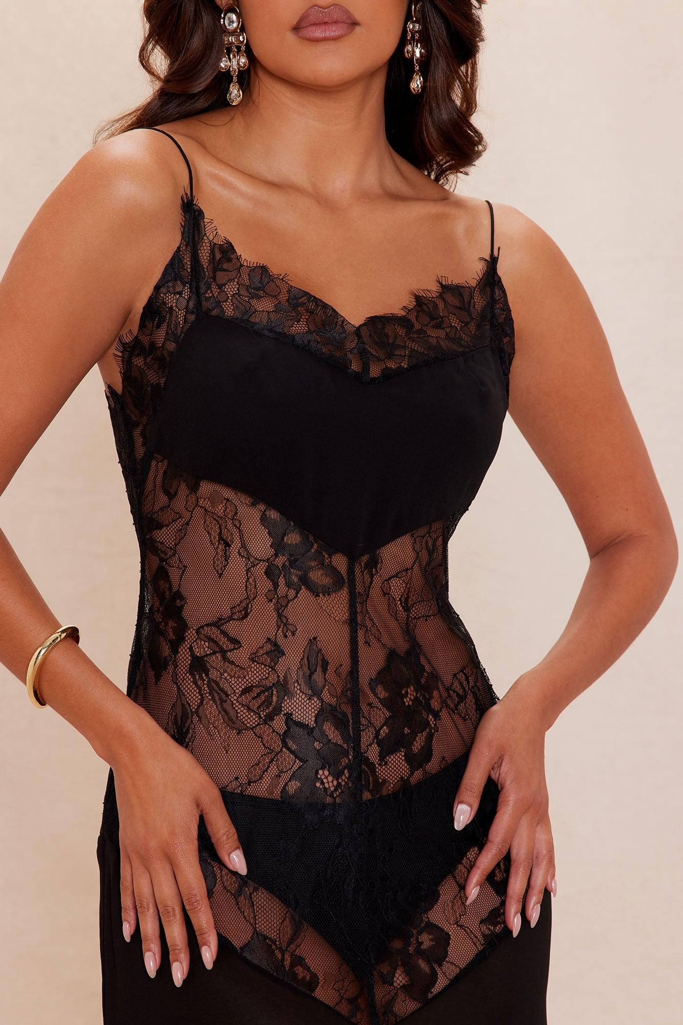 Ferah Lace Maxi Dress - Black Female Product Image