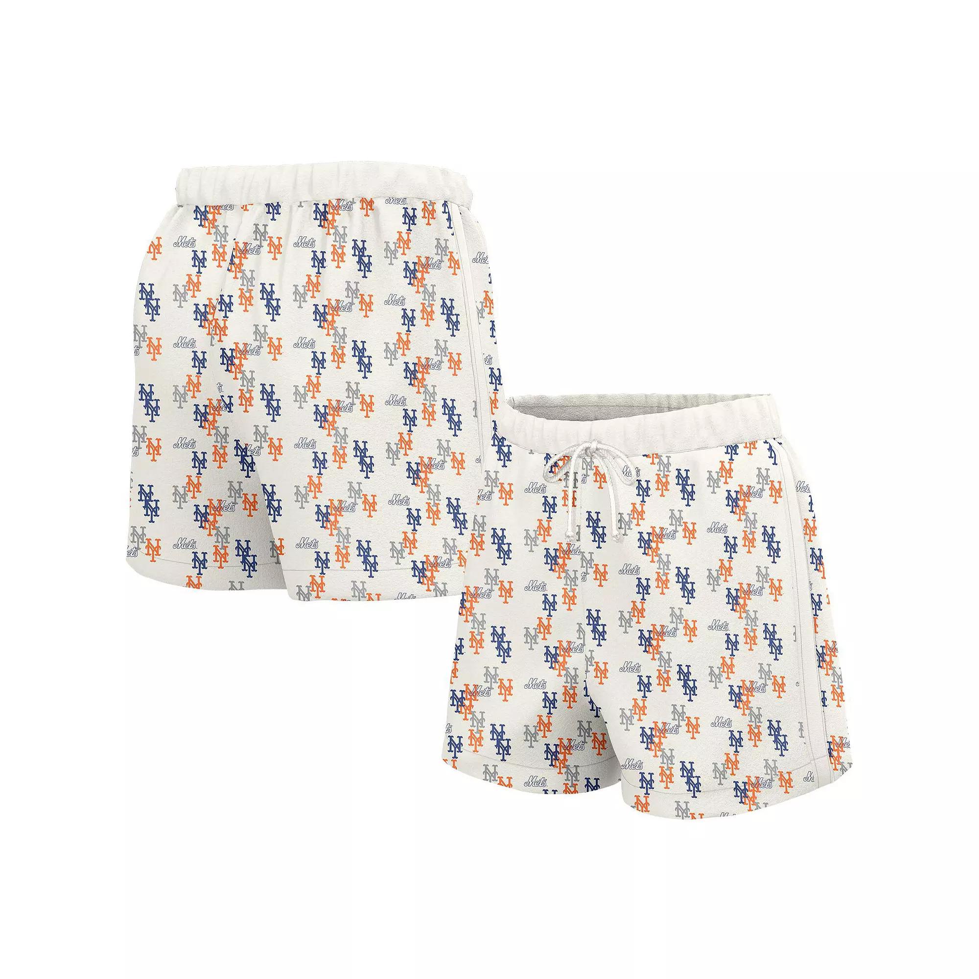 Women's Lusso White New York Mets Marge Shorts,  Product Image