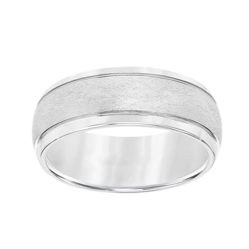AXL Gray Tungsten Carbide 8 mm Low Dome Comfort Fit Men's Band, Size: 12.50, White Tungsten Product Image
