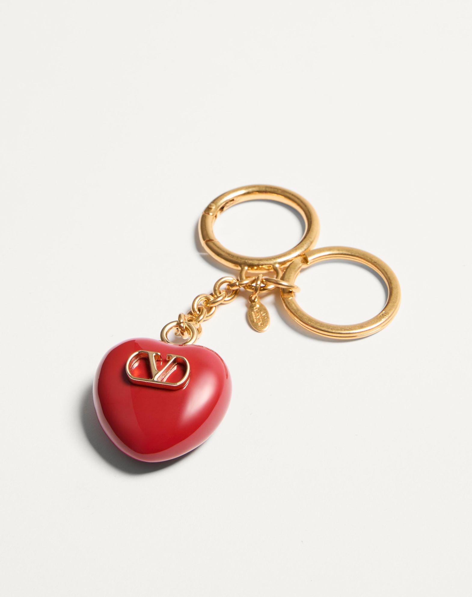 Coeur Royal Bag Charm With Key Ring In Metal And Enamel Product Image