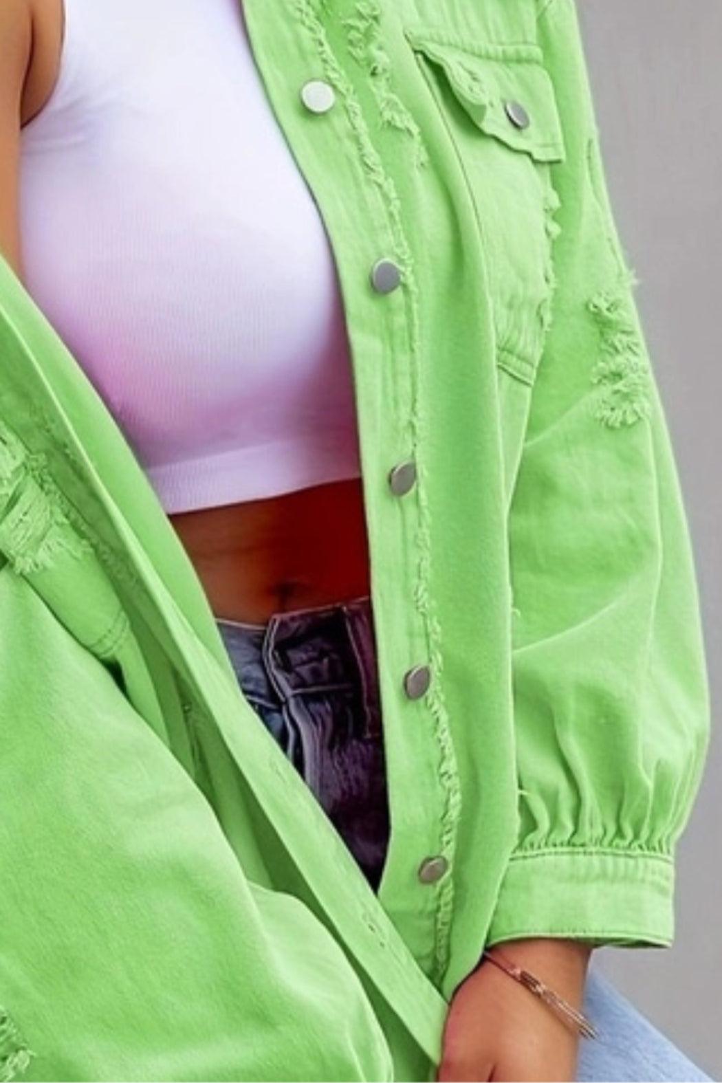 Ripped Loose Denim Jacket Product Image