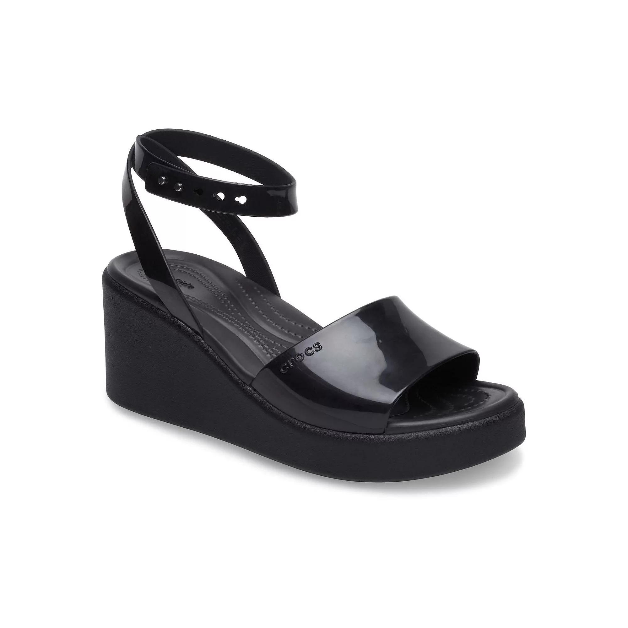 Crocs Brooklyn Women's Ankle Strap Wedge Sandals, Size: 10, Brown Product Image