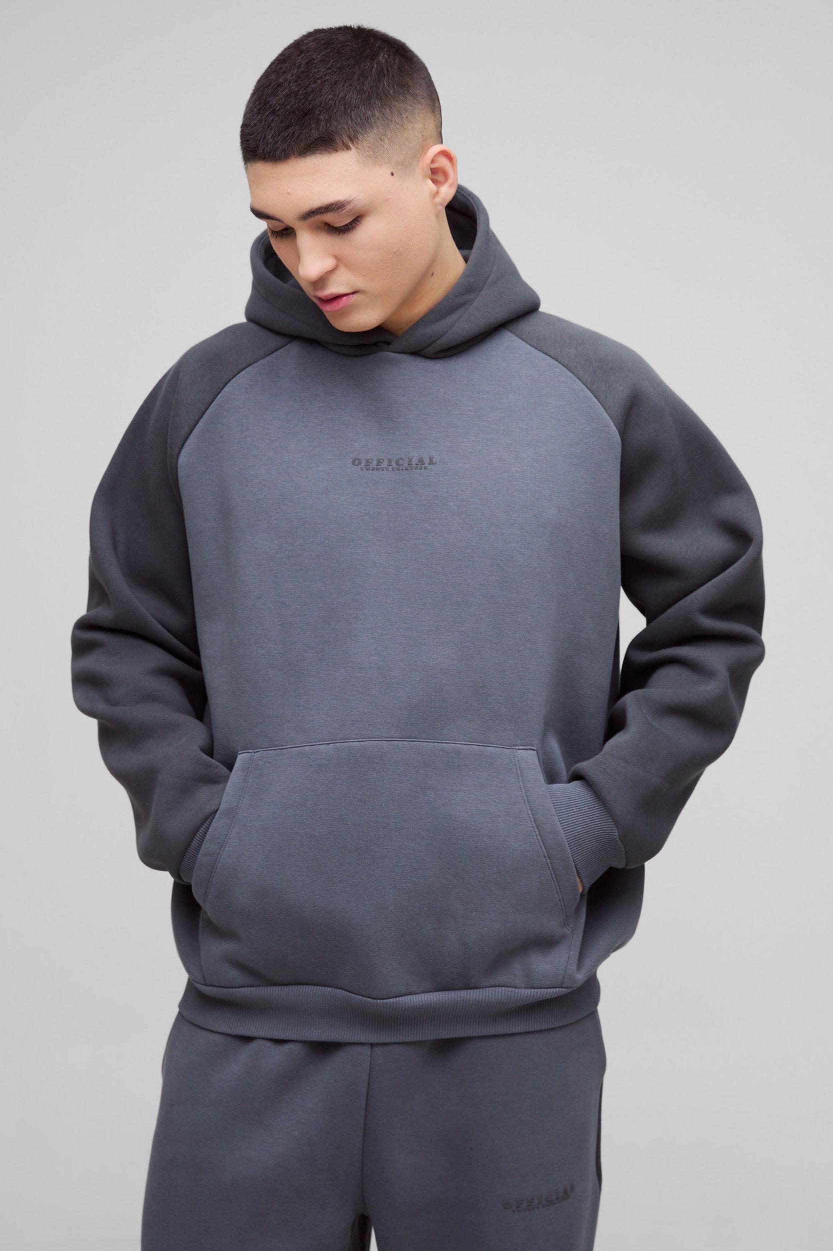 Oversized Official Raglan Hooded Tracksuit | boohooMAN USA Product Image