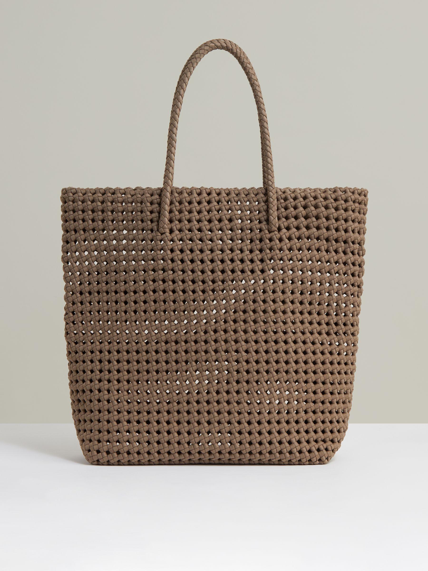 Woven Neoprene Tote Bag in Taupe Product Image