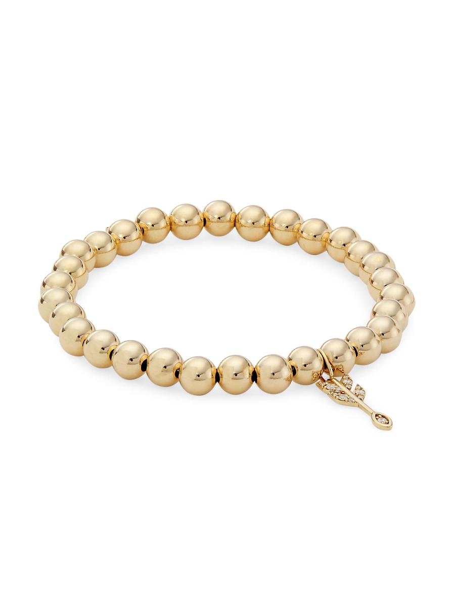 Womens 14K & Diamond Arrow-Charm Stretch Bracelet Product Image