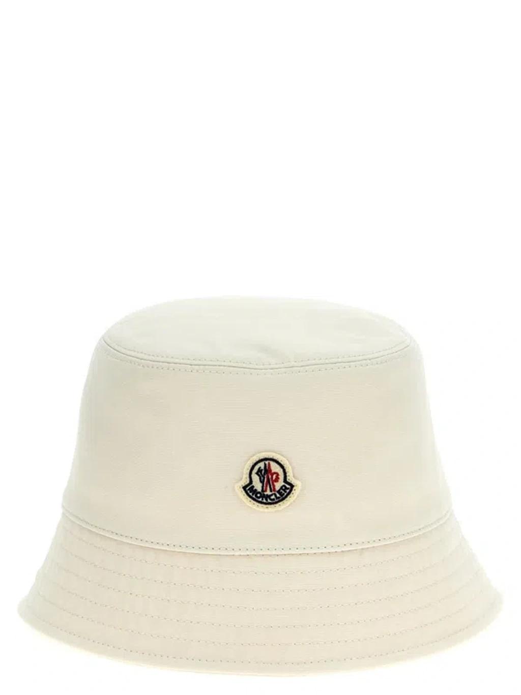 MONCLER Women Ivory Polyester Blend Bucket Hat In White Product Image