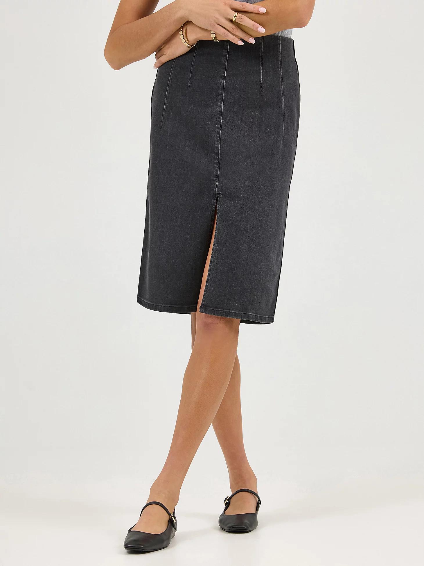 Women's High Rise Front Slit Pull On Skirt | Women's Skirts & Dresses | Lee® Product Image