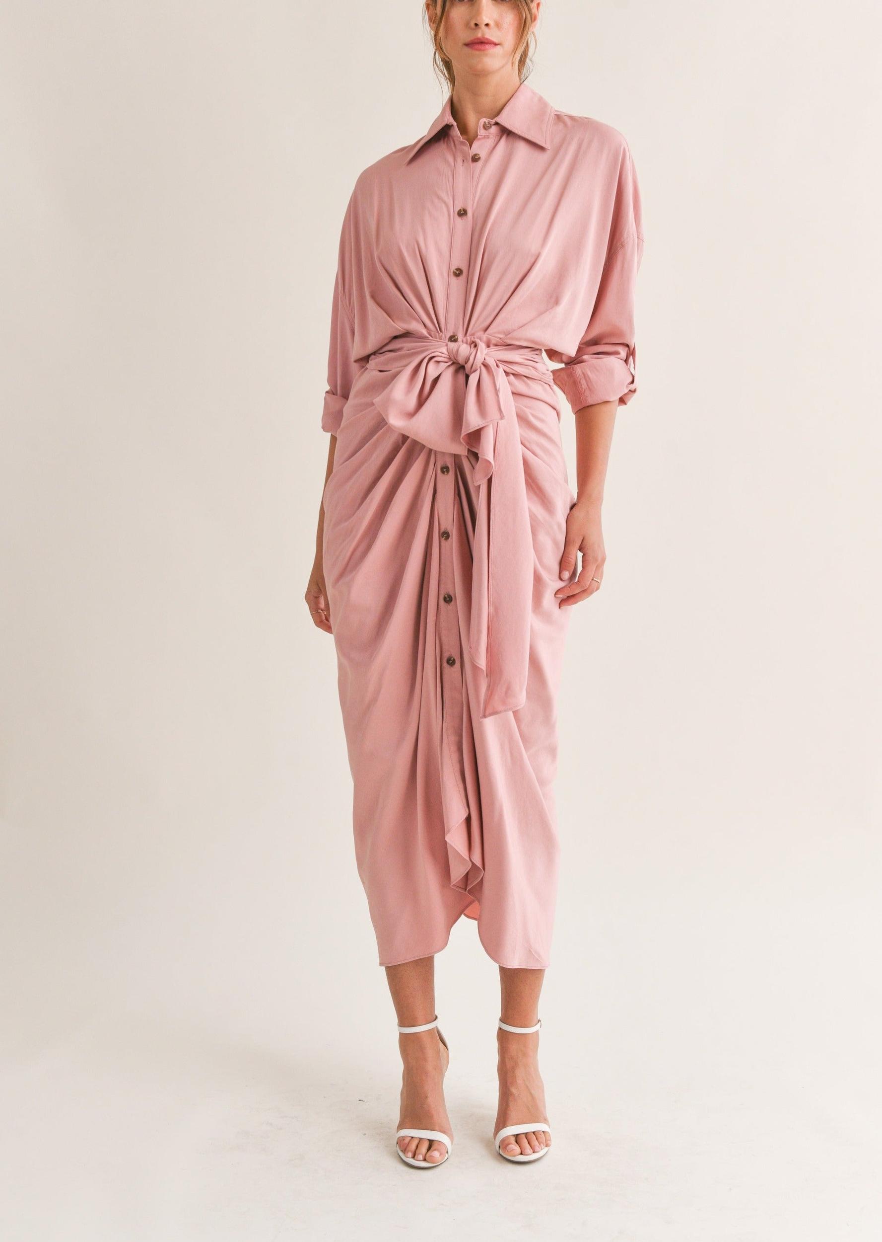 Elegant Shirt Midi Dress Product Image