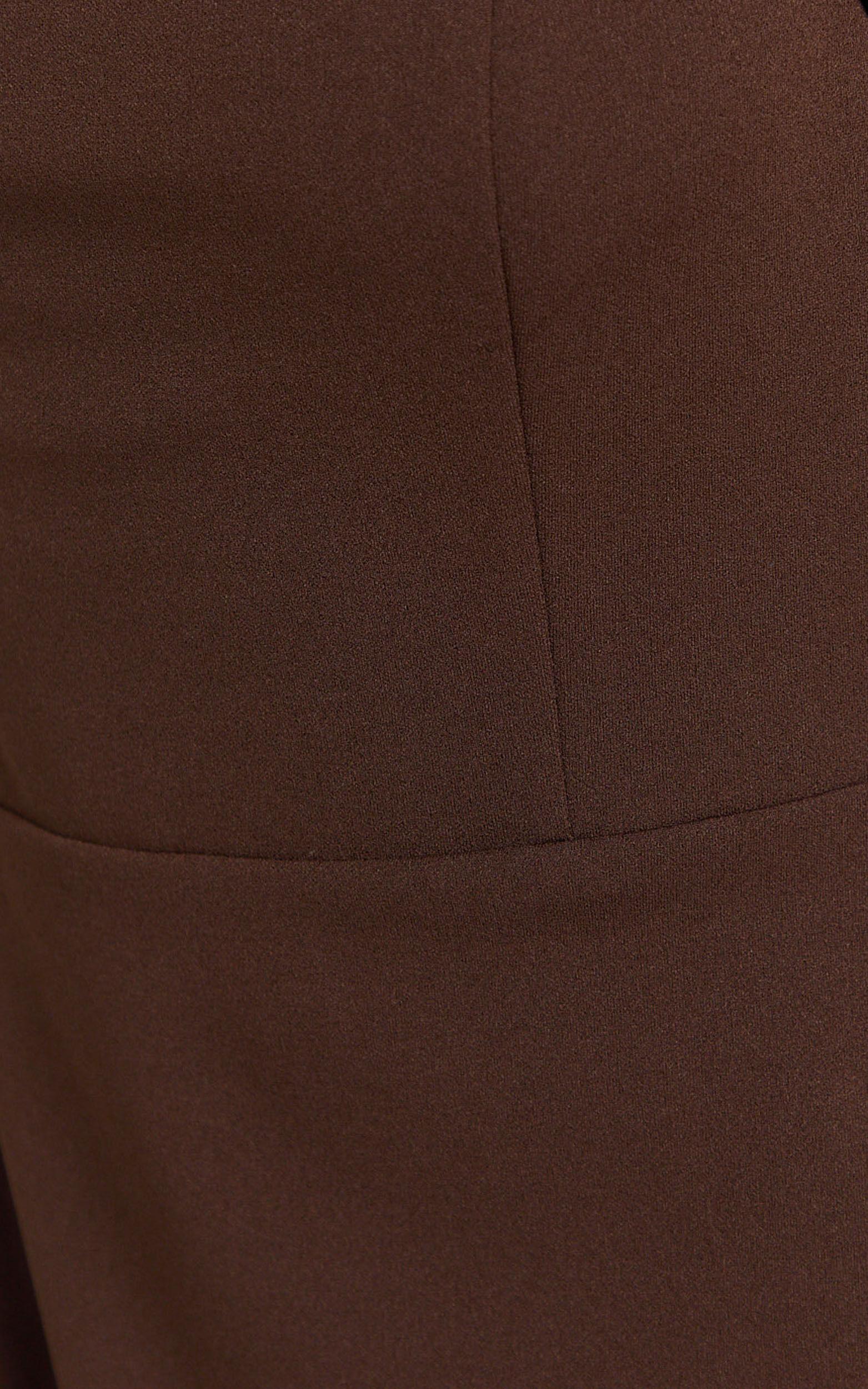 Salome Midi Dress - Halter Neck Column Dress in Chocolate Product Image