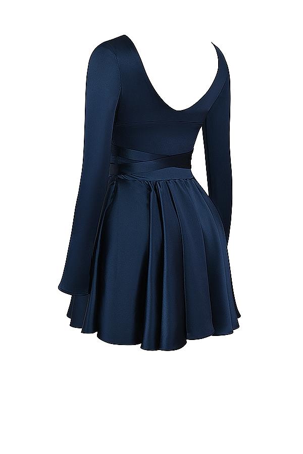 Dominique  navy plunge mini dress Product Image