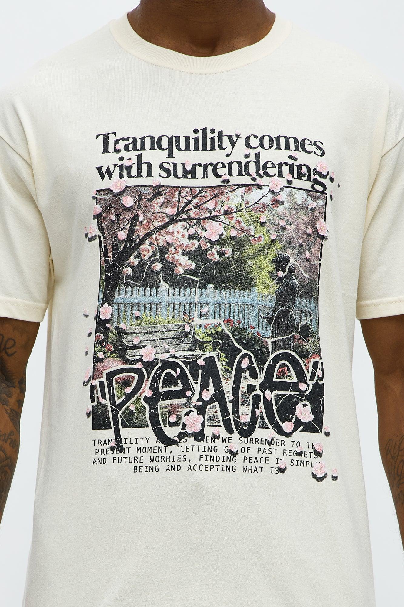 Peace Be With Yall Short Sleeve Tee - Natural Male Product Image