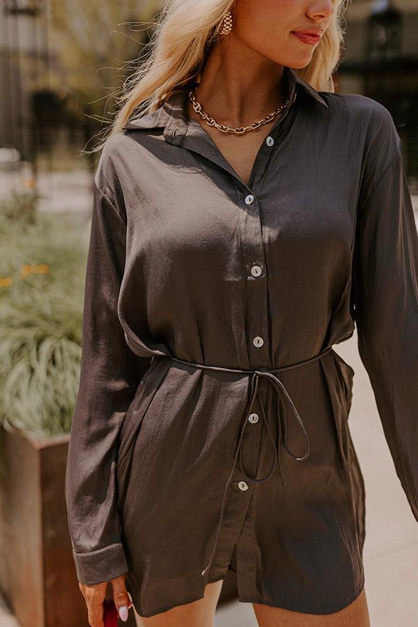 Runway Revelry Romper in Charcoal Product Image