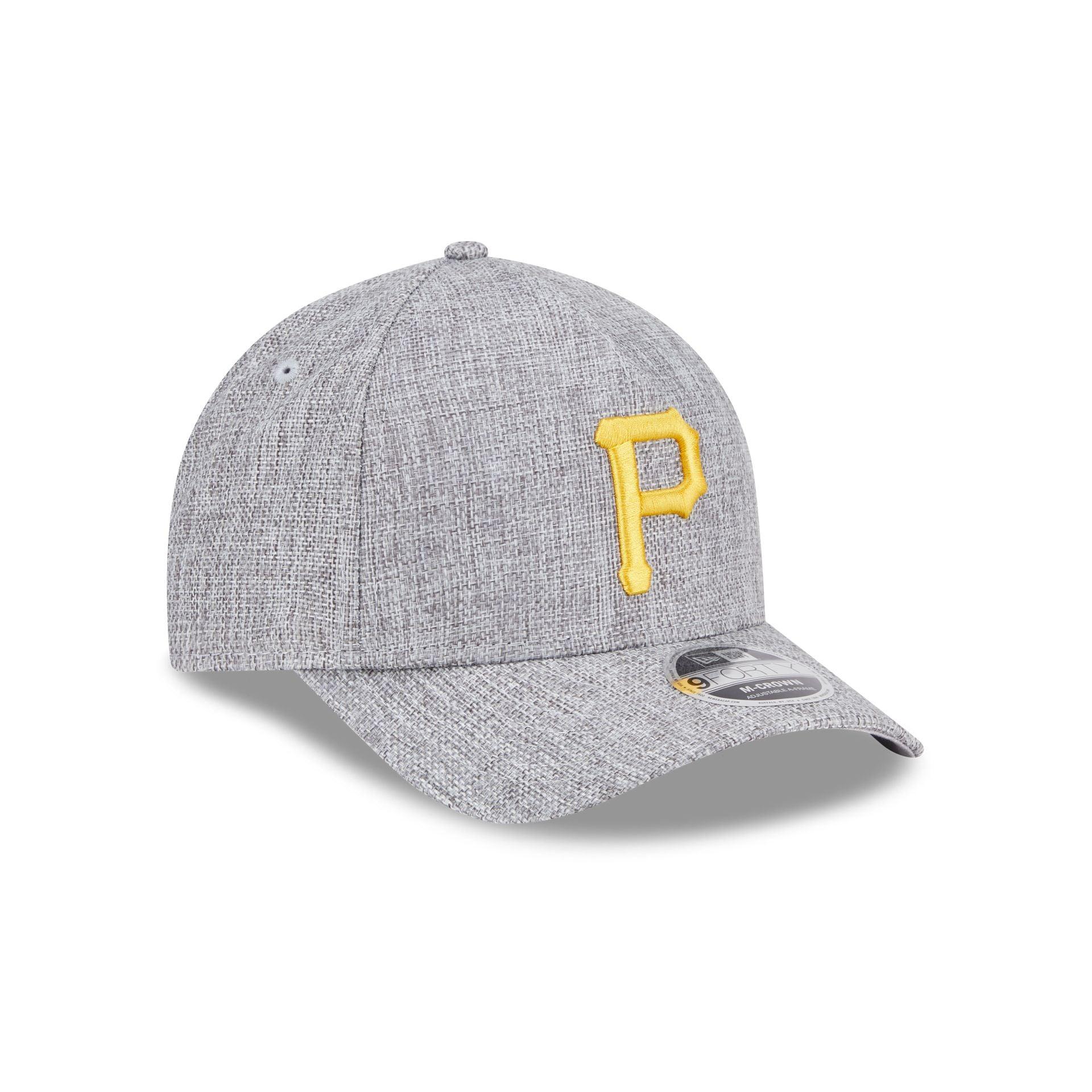 Pittsburgh Pirates Cotton Weave Gray 9FORTY M-Crown A-Frame Snapback Hat Male Product Image