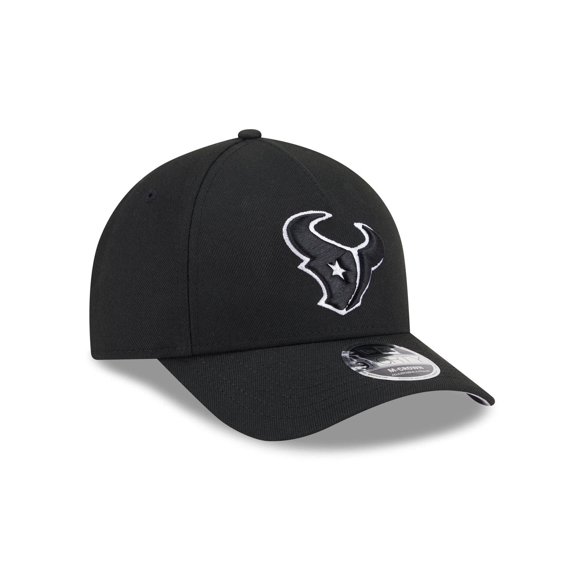Houston Texans Black & White 9FORTY M-Crown A-Frame Snapback Hat Male Product Image