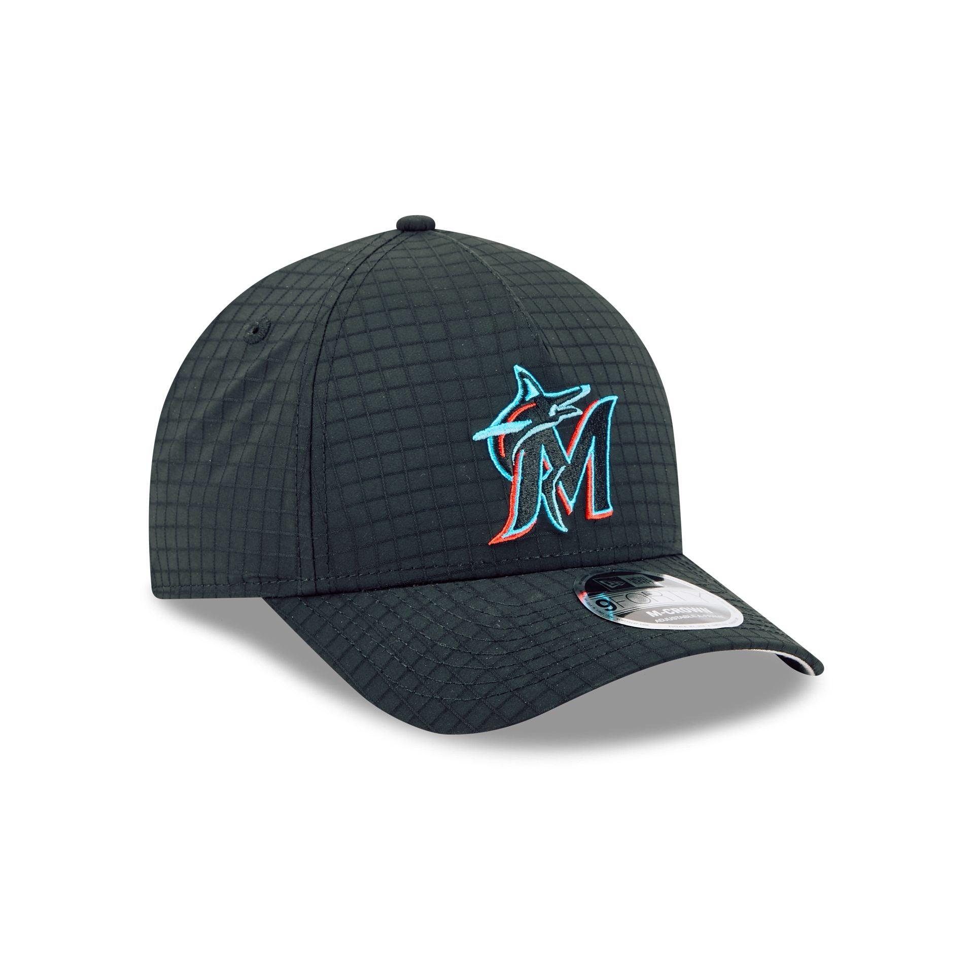 Miami Marlins Ripstop 9FORTY M-Crown A-Frame Snapback Hat Male Product Image
