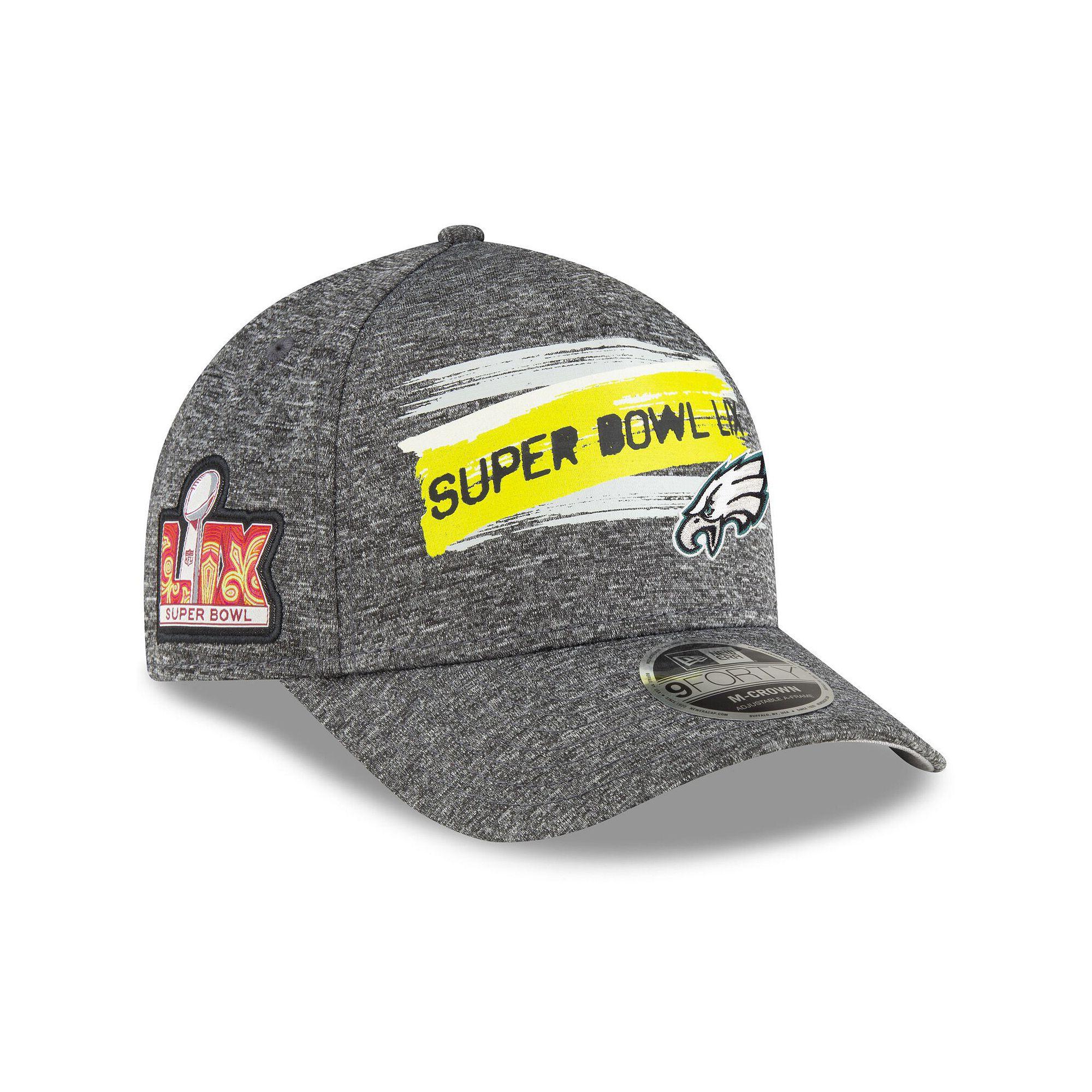 Men's New Era Gray Philadelphia Eagles Super Bowl LIX 9FORTY A-Frame Adjustable Hat, Grey Product Image