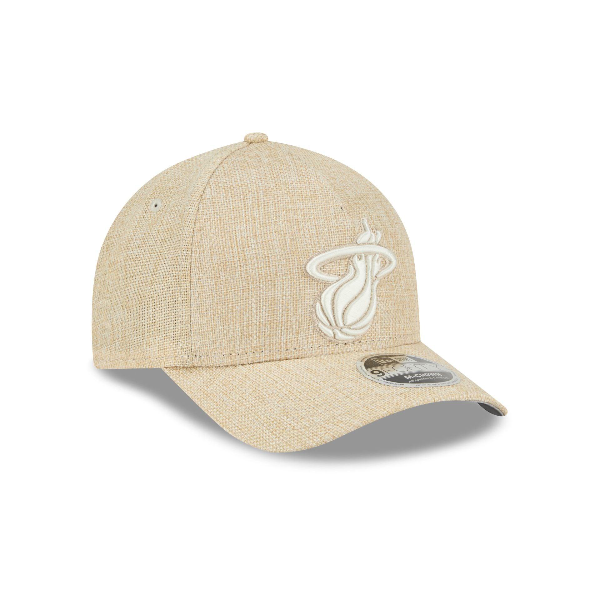 Miami Heat Cotton Weave Stone 9FORTY M-Crown A-Frame Snapback Hat Male Product Image