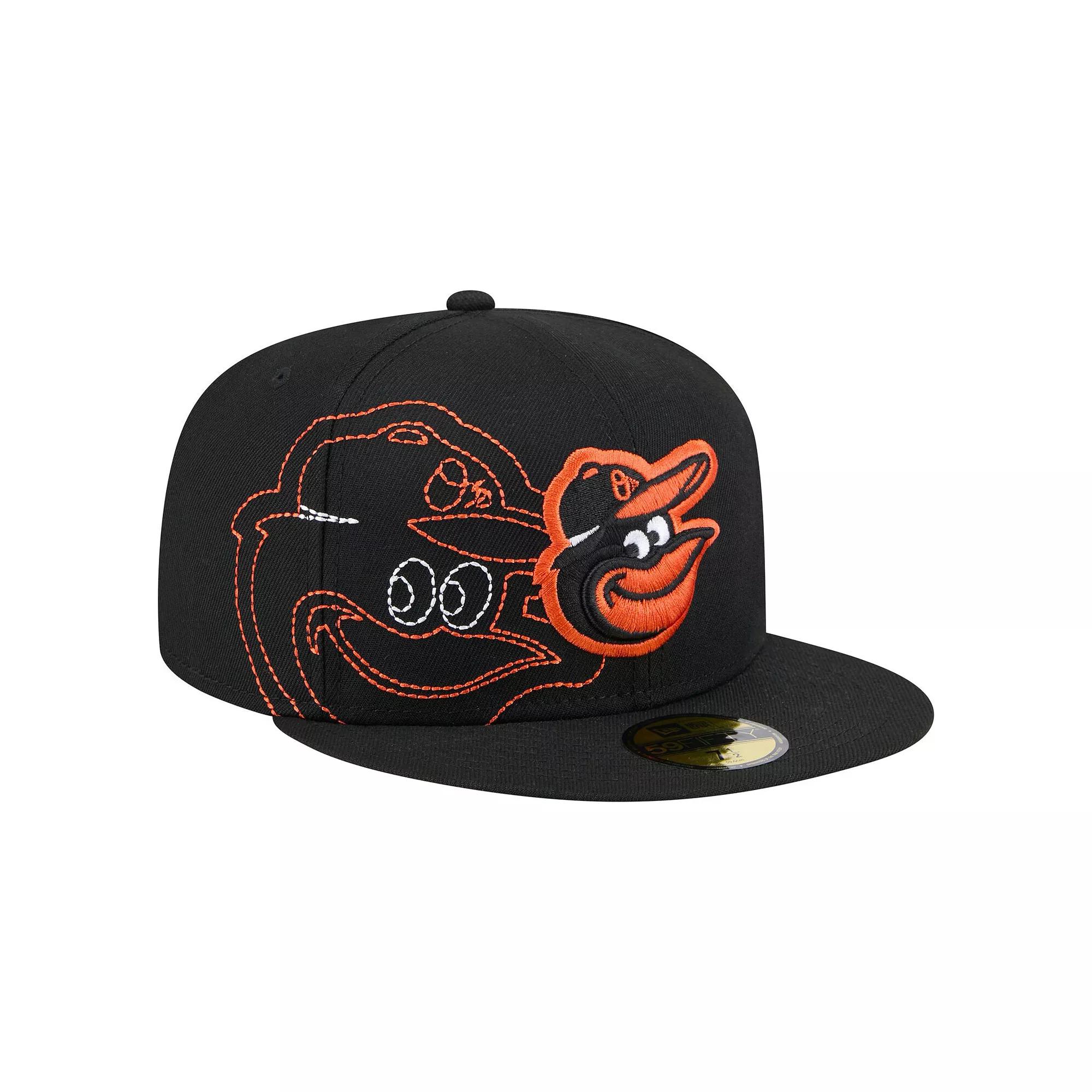 Men's New Era Black Baltimore Orioles Yarn Stitch 59FIFTY Fitted Hat,  Product Image