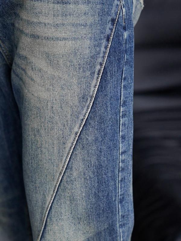 Men's Vintage Washed Flare Slim Jeans Product Image