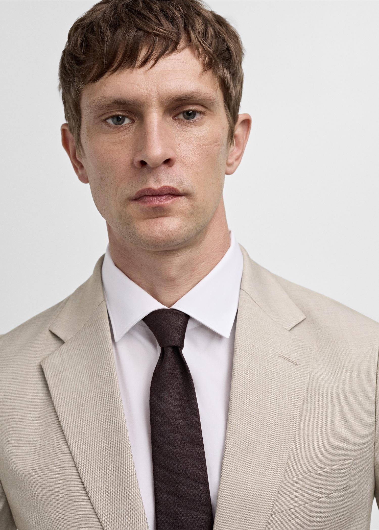 Stretch-fabric slim-fit suit blazer - Men | MANGO USA Product Image