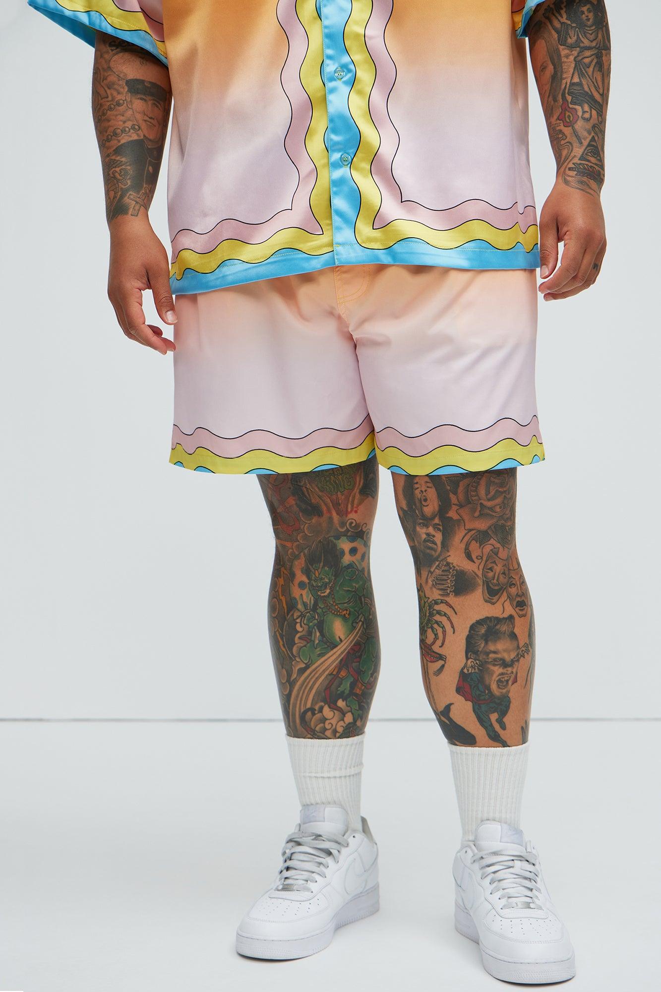 Valley Swim Mid Trunk - Orange/combo Product Image