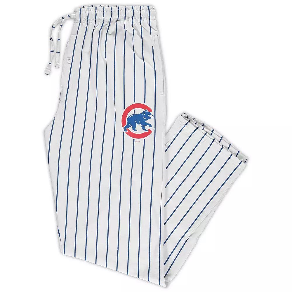 Men's Concepts Sport White/Royal Chicago Cubs Big & Tall Pinstripe Sleep Pants,  Product Image