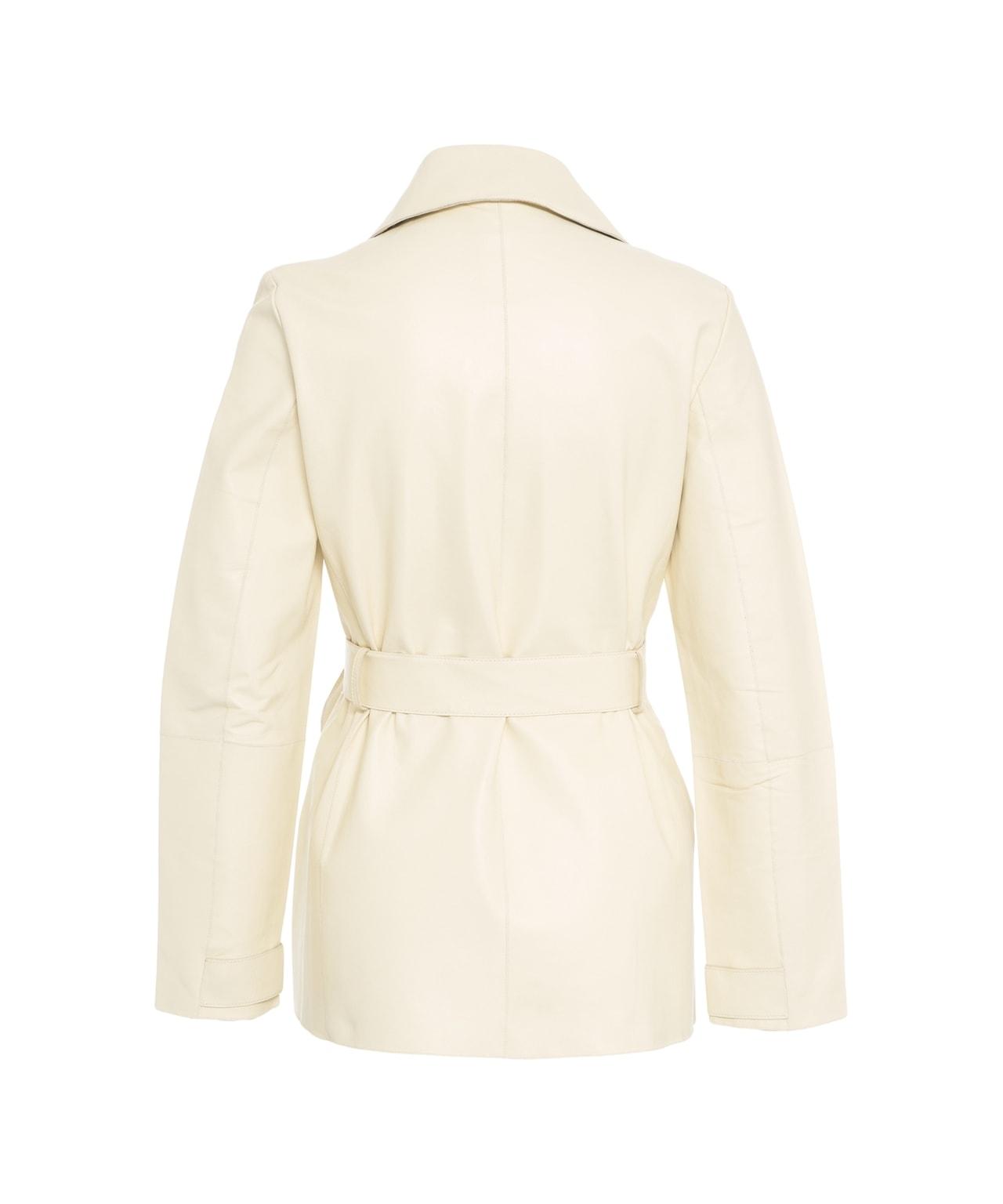 Double-breasted leather blazer Product Image