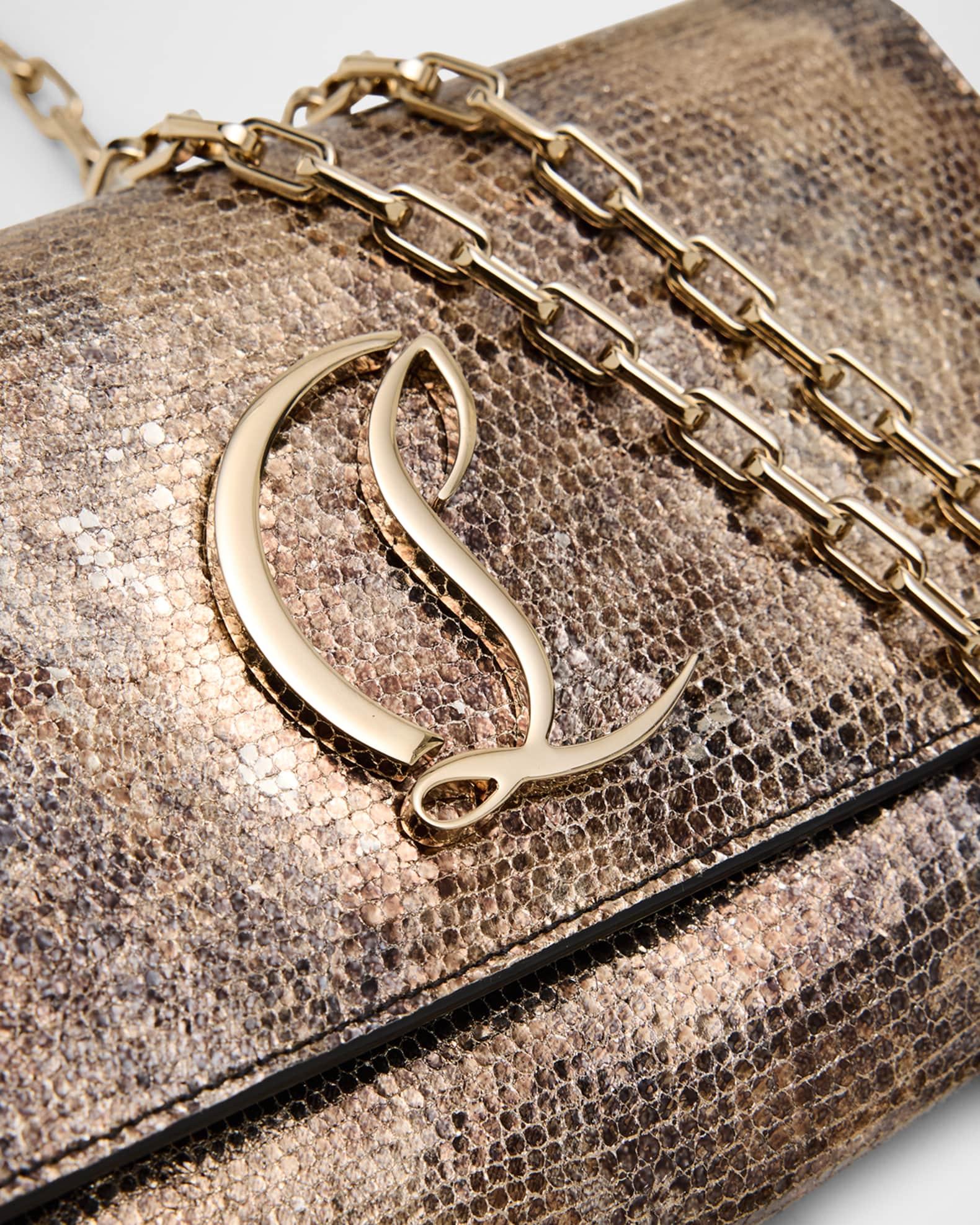 Loubi54 Embossed Metallic Leather Wallet on Chain Product Image