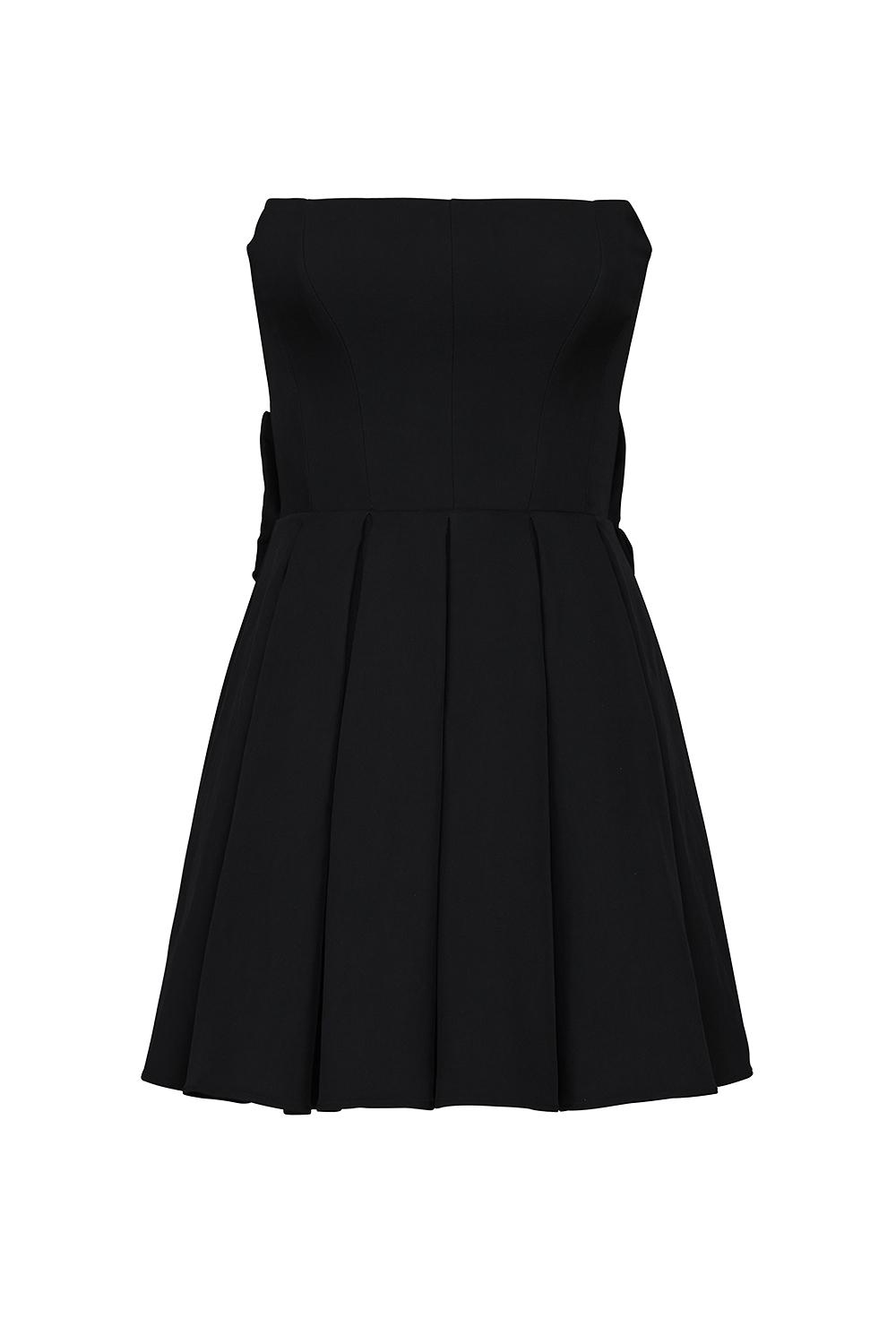 Emmanuela  black strapless detachable bow mini dress Product Image