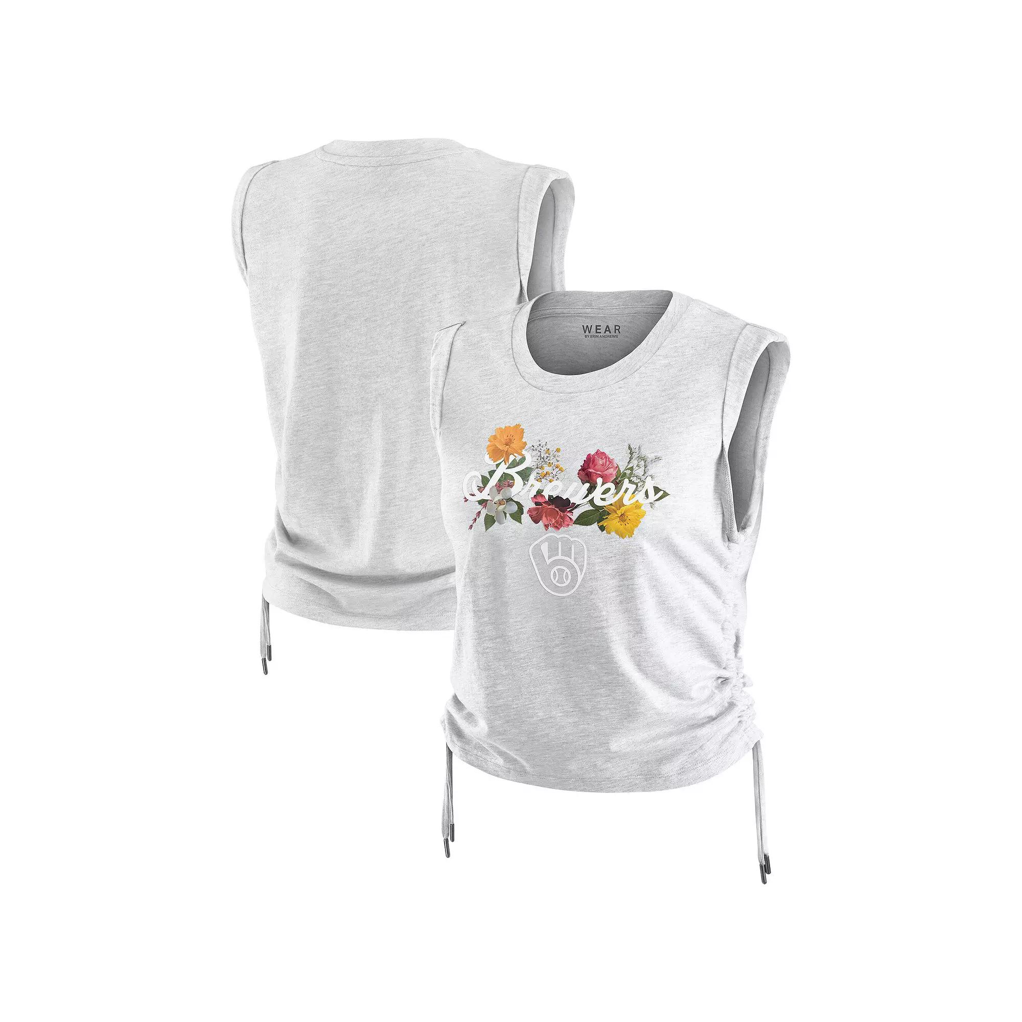 Women's WEAR by Erin Andrews Heather Gray Atlanta Braves Cinched Tank Top,  Product Image
