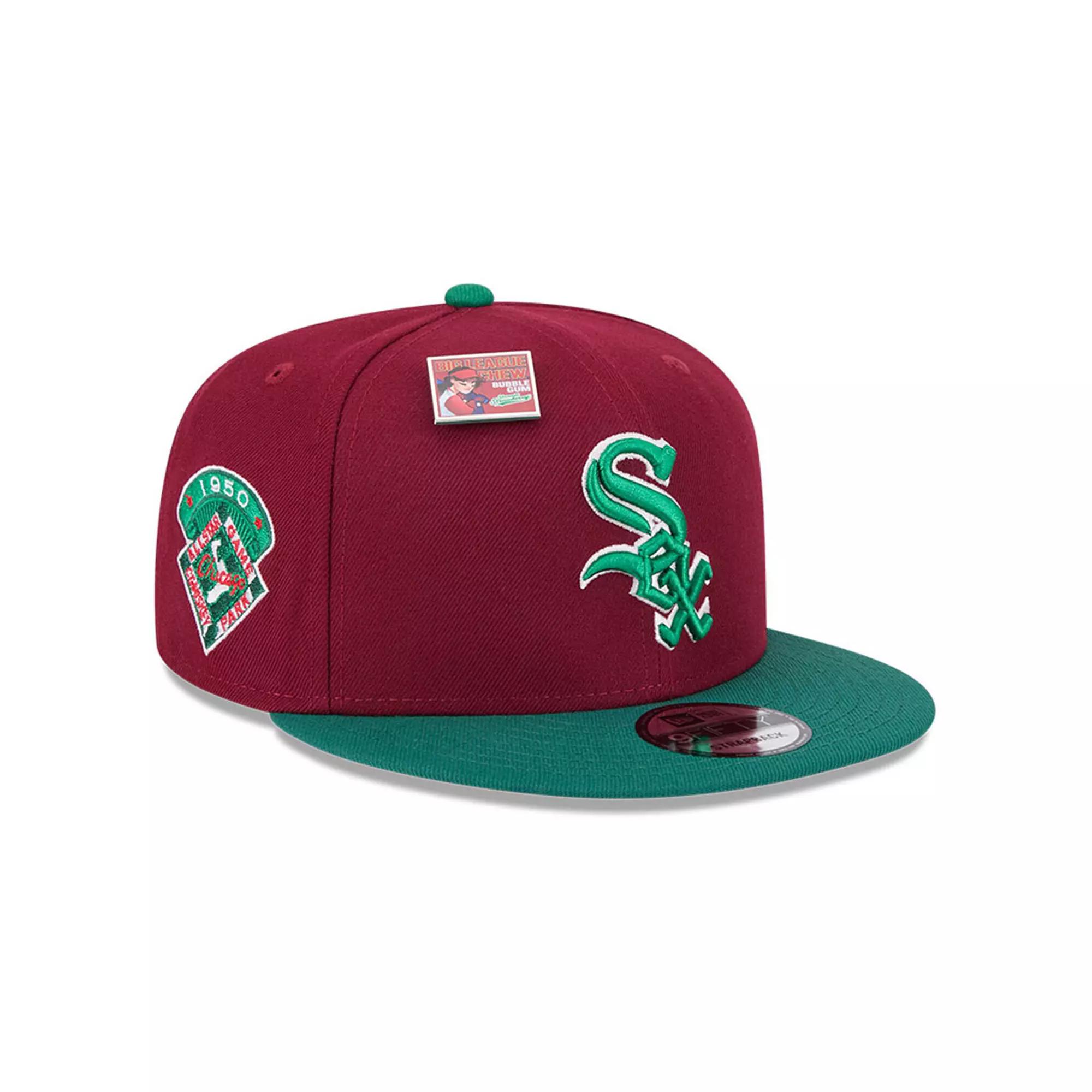Men's New Era Cardinal/Green Chicago White Sox Strawberry Big League Chew Flavor Pack 9FIFTY Snapback Hat, Red Product Image