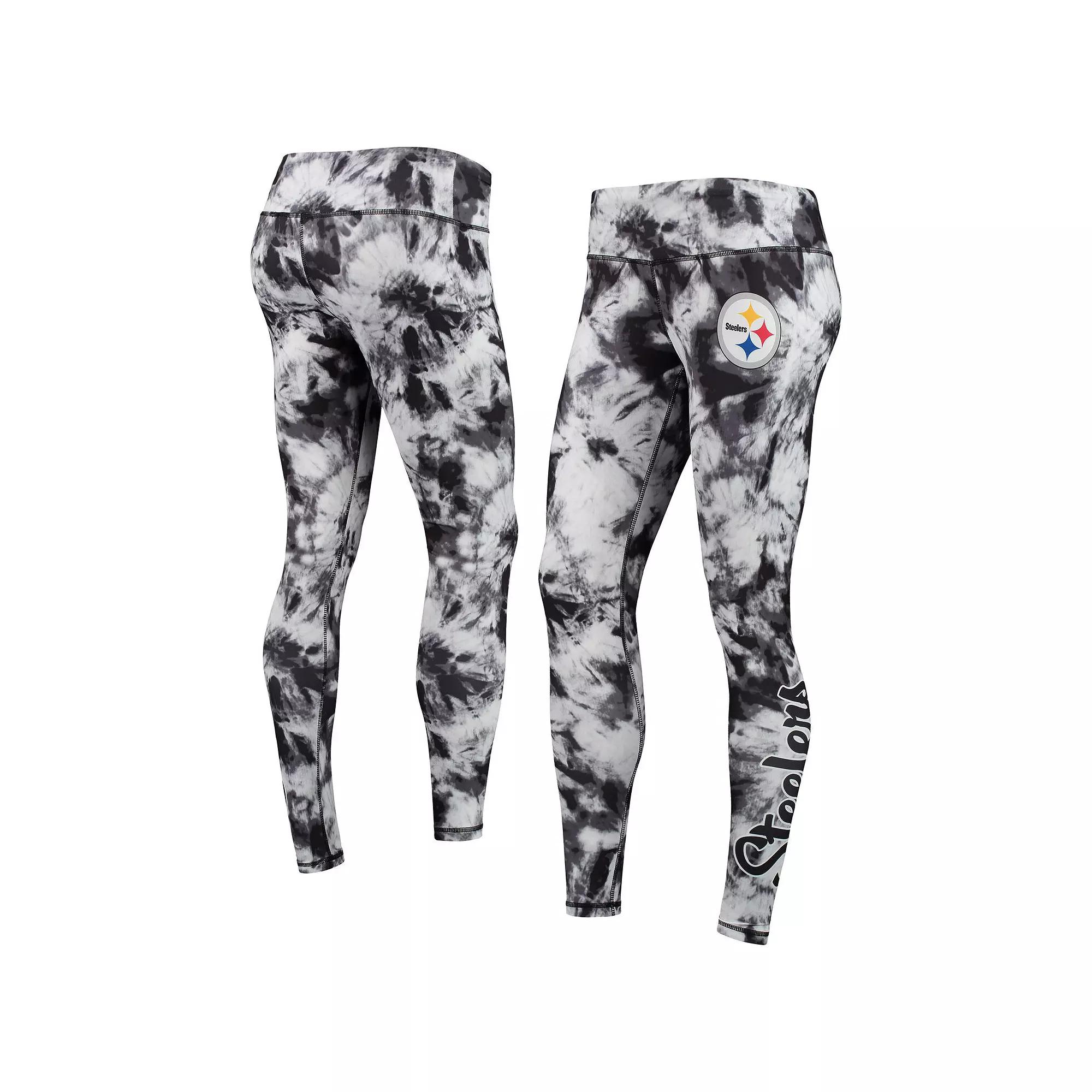 Women's FOCO Black Pittsburgh Steelers Tie-Dye Leggings, Size: Small Product Image