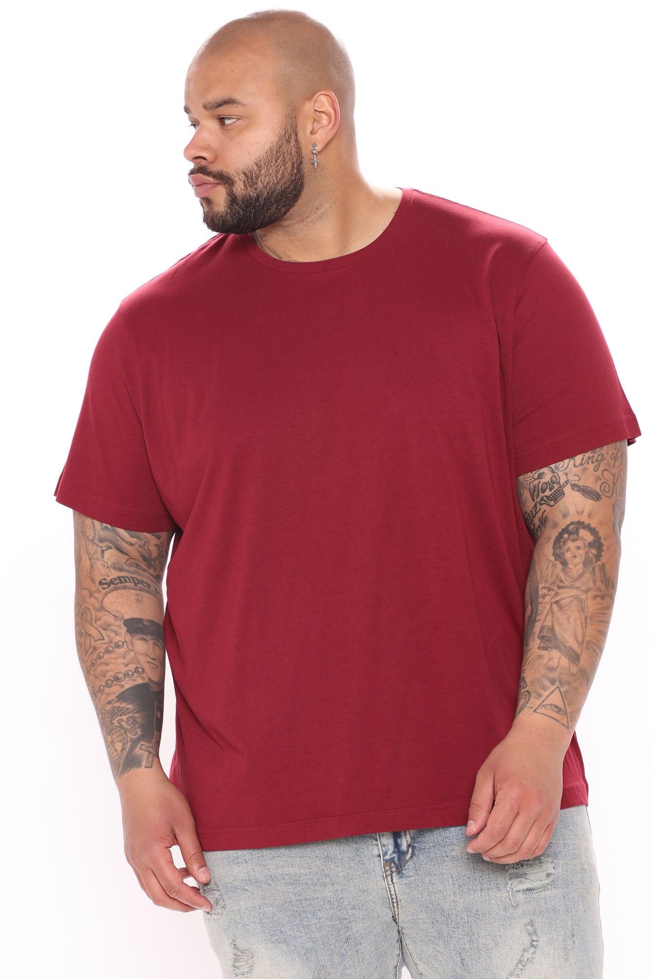 Essential Short Sleeve Crew Tee - Burgundy Product Image