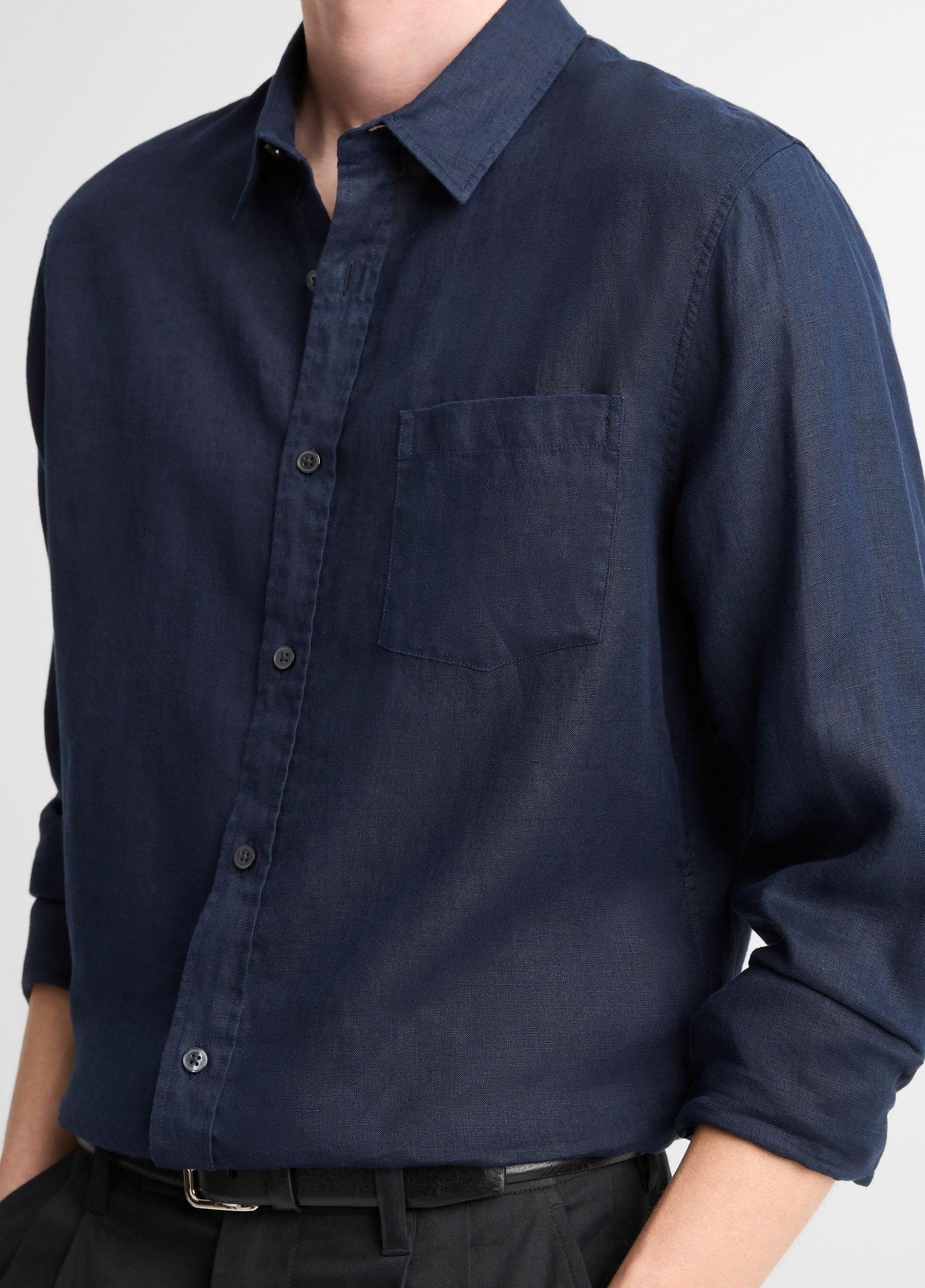 Linen Button-Front Shirt Product Image