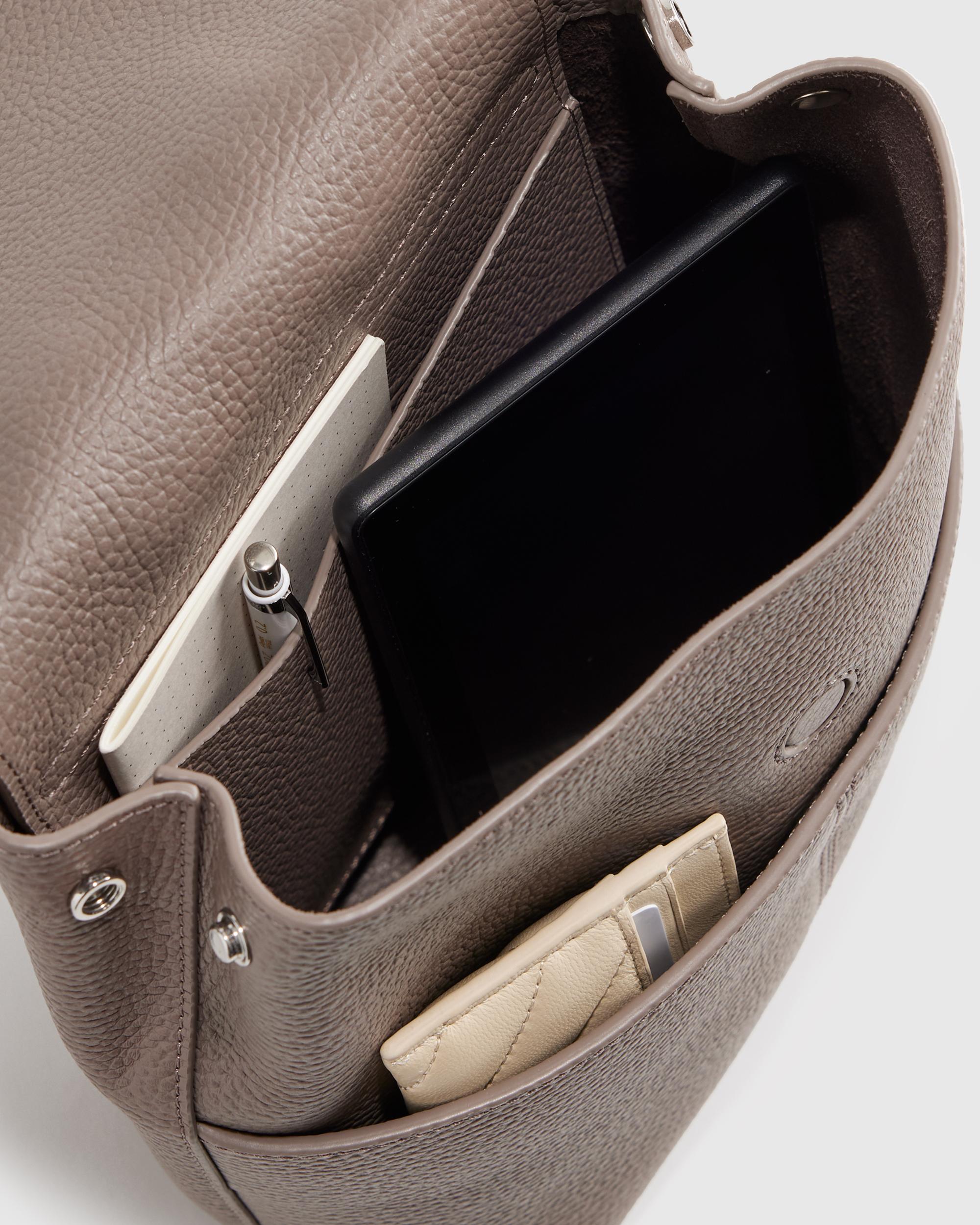 Quince | Women's Italian Leather Small Backpack in Mink Product Image