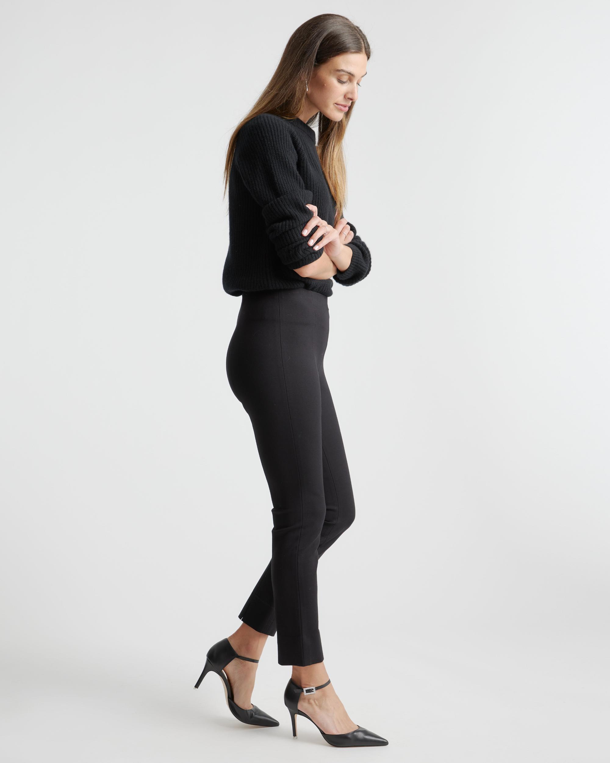 Quince | Women's Ultra-Stretch Ponte Pintuck Ankle Pants Rayon Product Image
