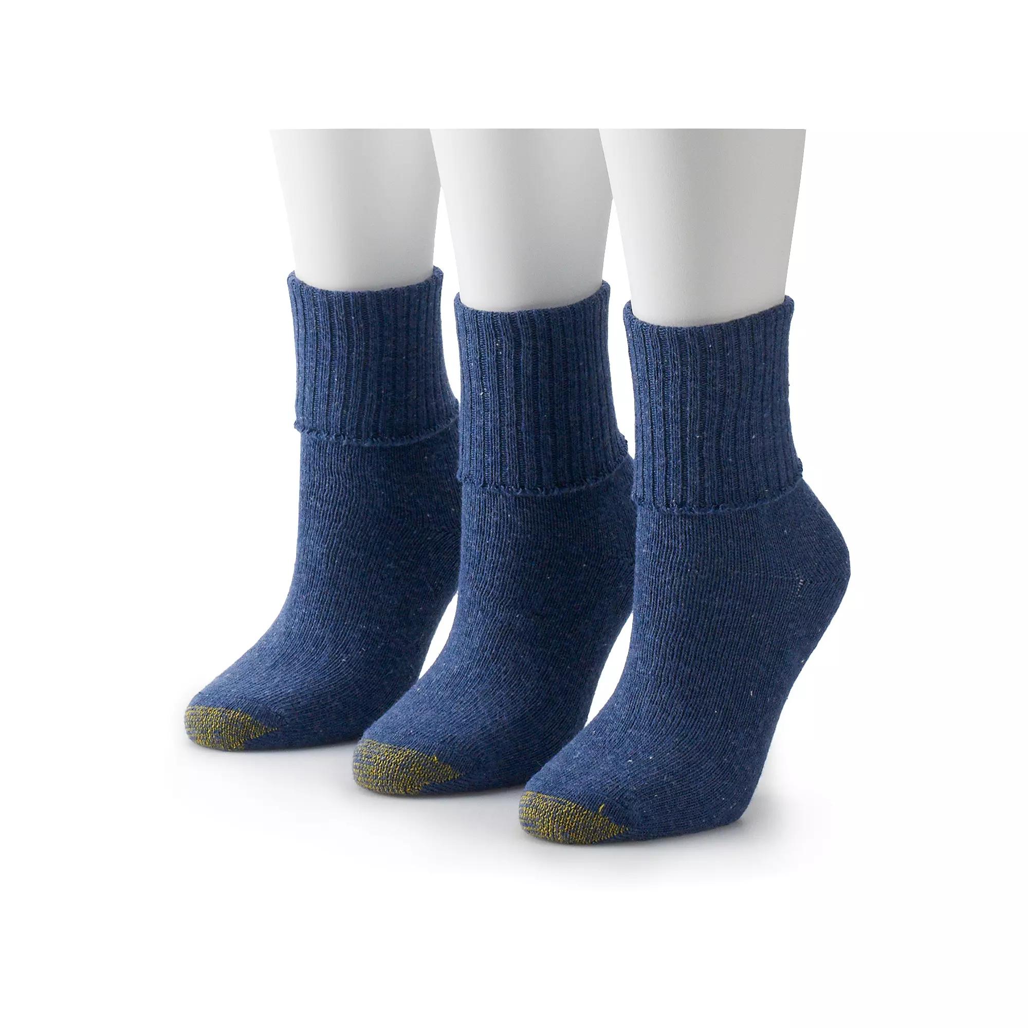 Women's GOLDTOE® 3-pack Bermuda Turn Cuff Socks,  Product Image
