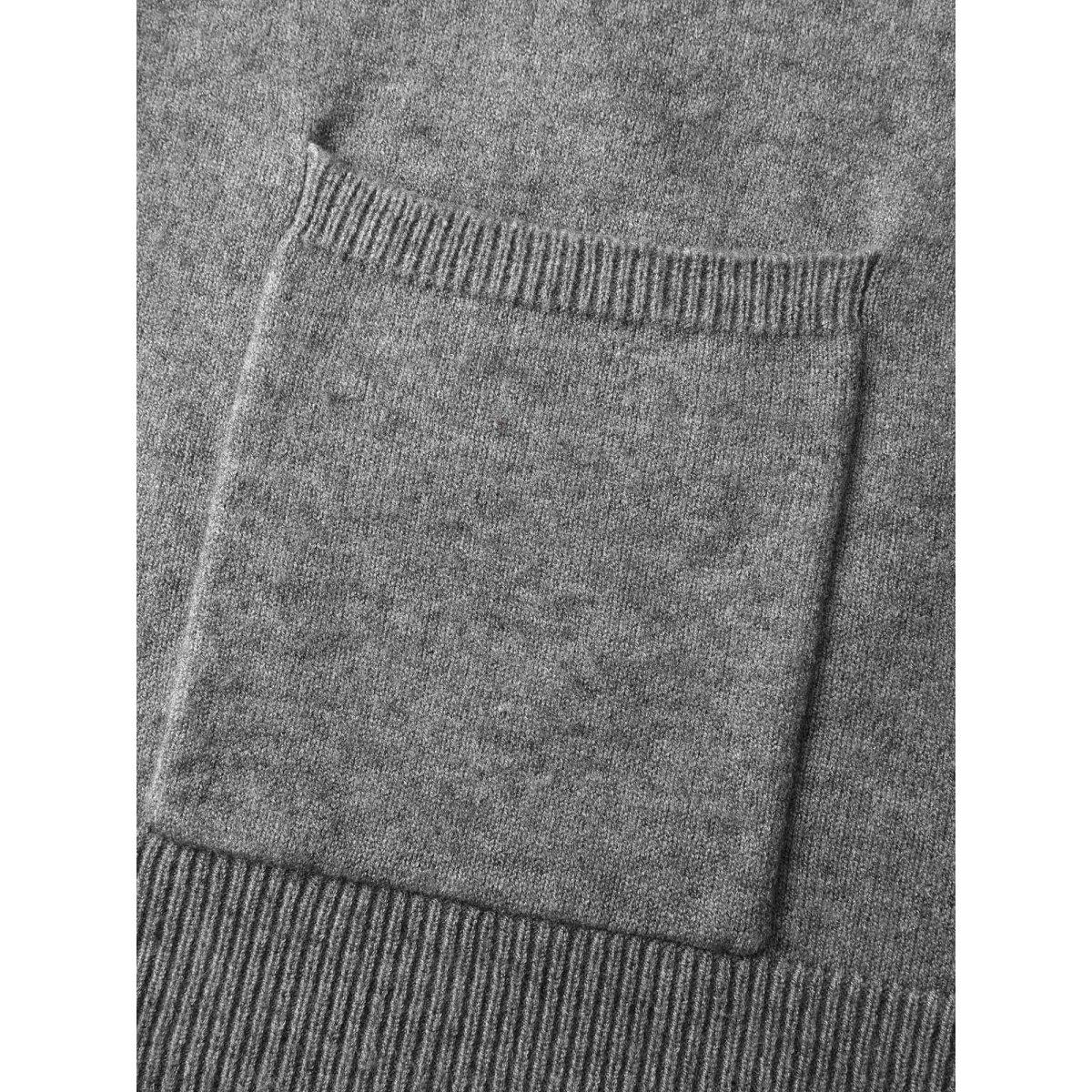 Plus Size Supersoft Button Detail Ribbed Hem Pullover DarkGray Women Leisure Loose Long Sleeve Round Neck Casual Pullovers BloomChic 10/M Product Image