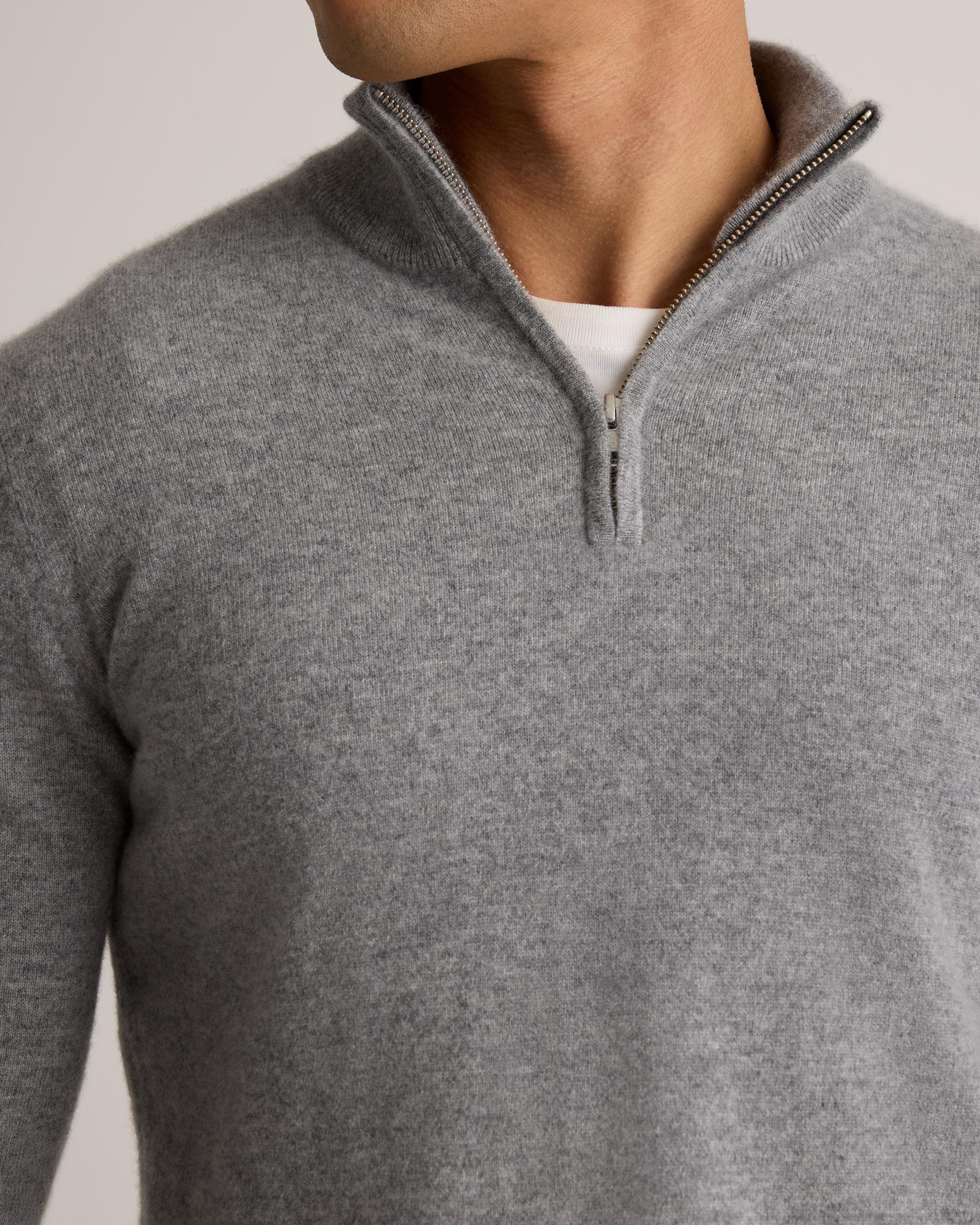 Quince | Men's Mongolian Cashmere Quarter Zip Sweater Product Image